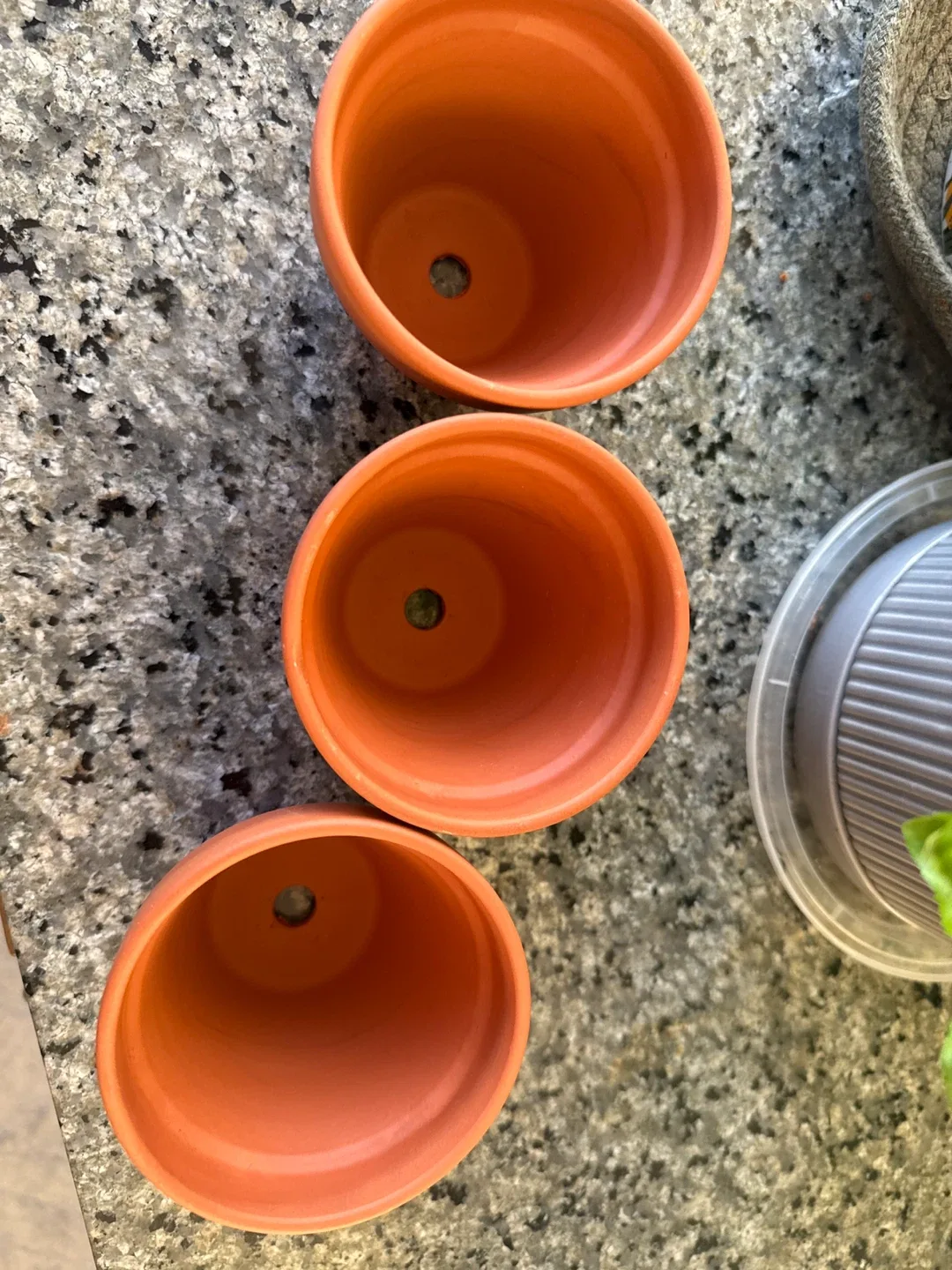 3 Small Terracotta Clay Pots thumbnail