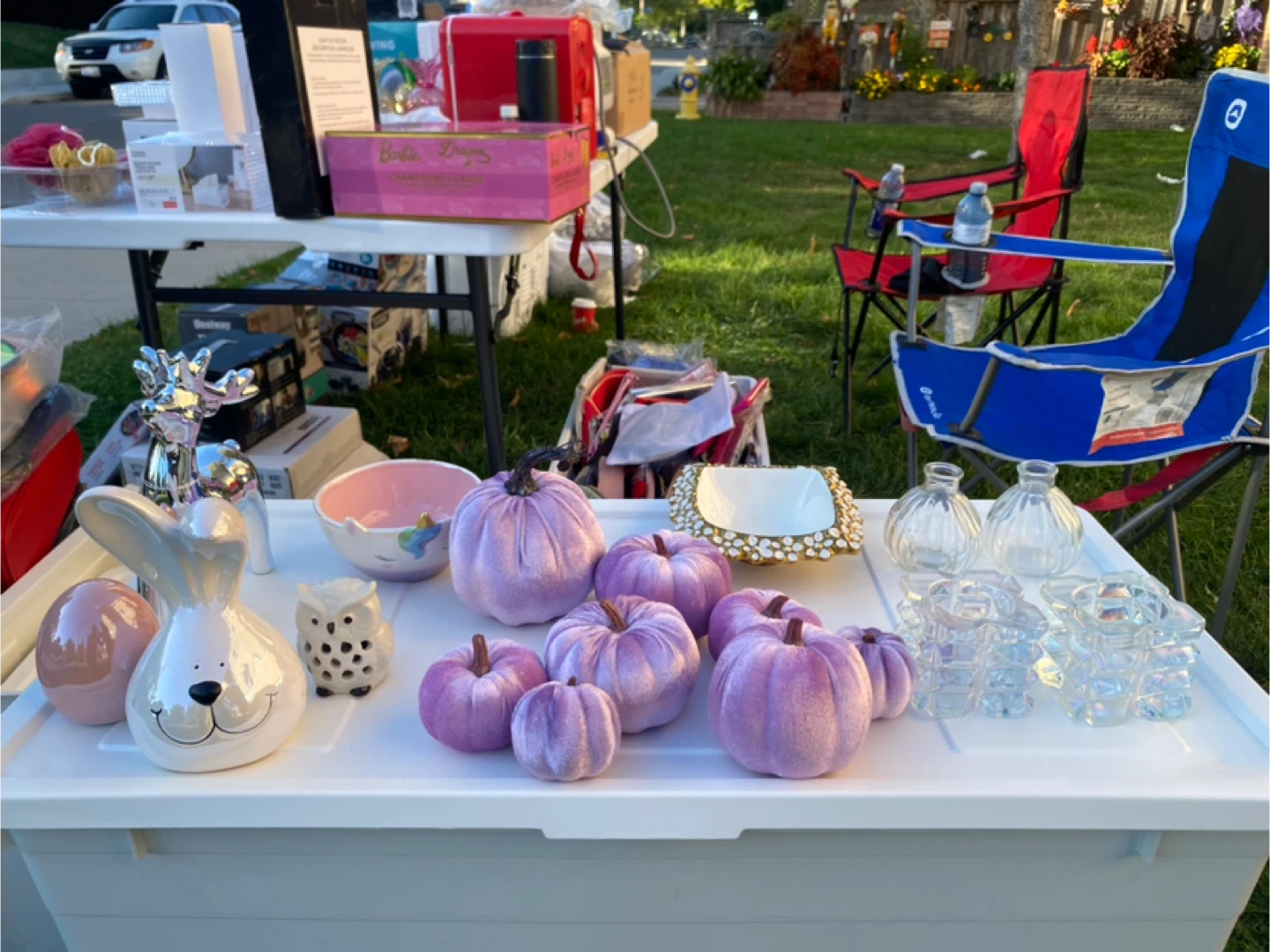 Decorative Purple Velvet Pumpkins