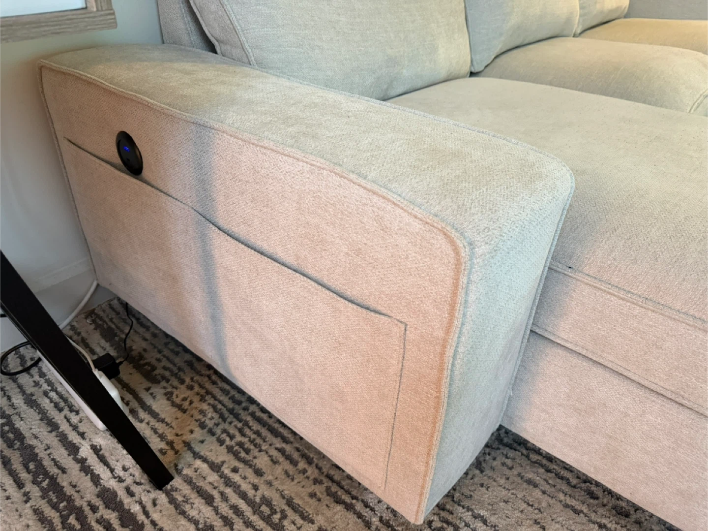 Beige Sectional Sofa with Chaise Lounge - photo 4
