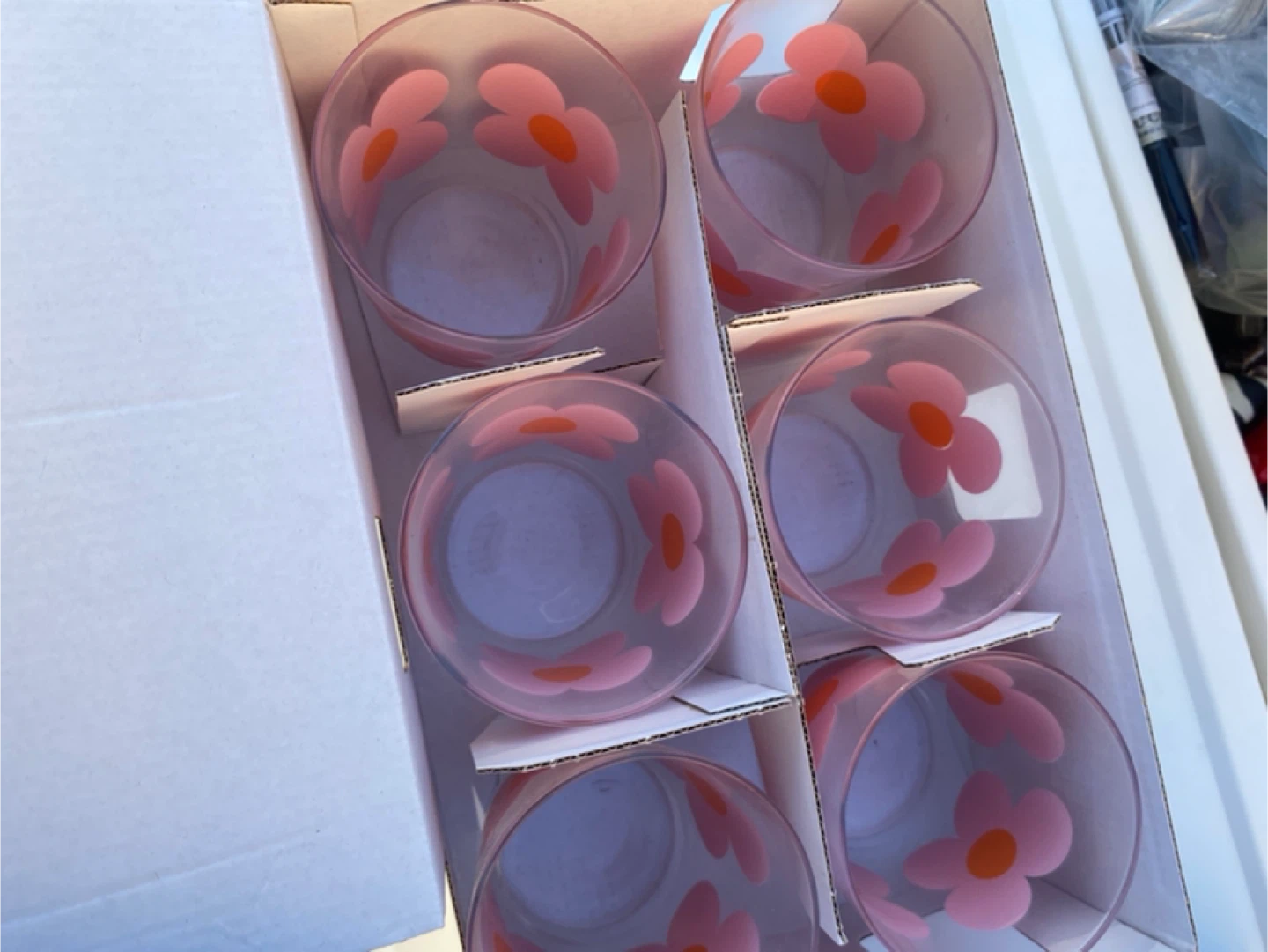 IKEA SOMMAR 2019 Pink Flower Glasses (Set of 6)