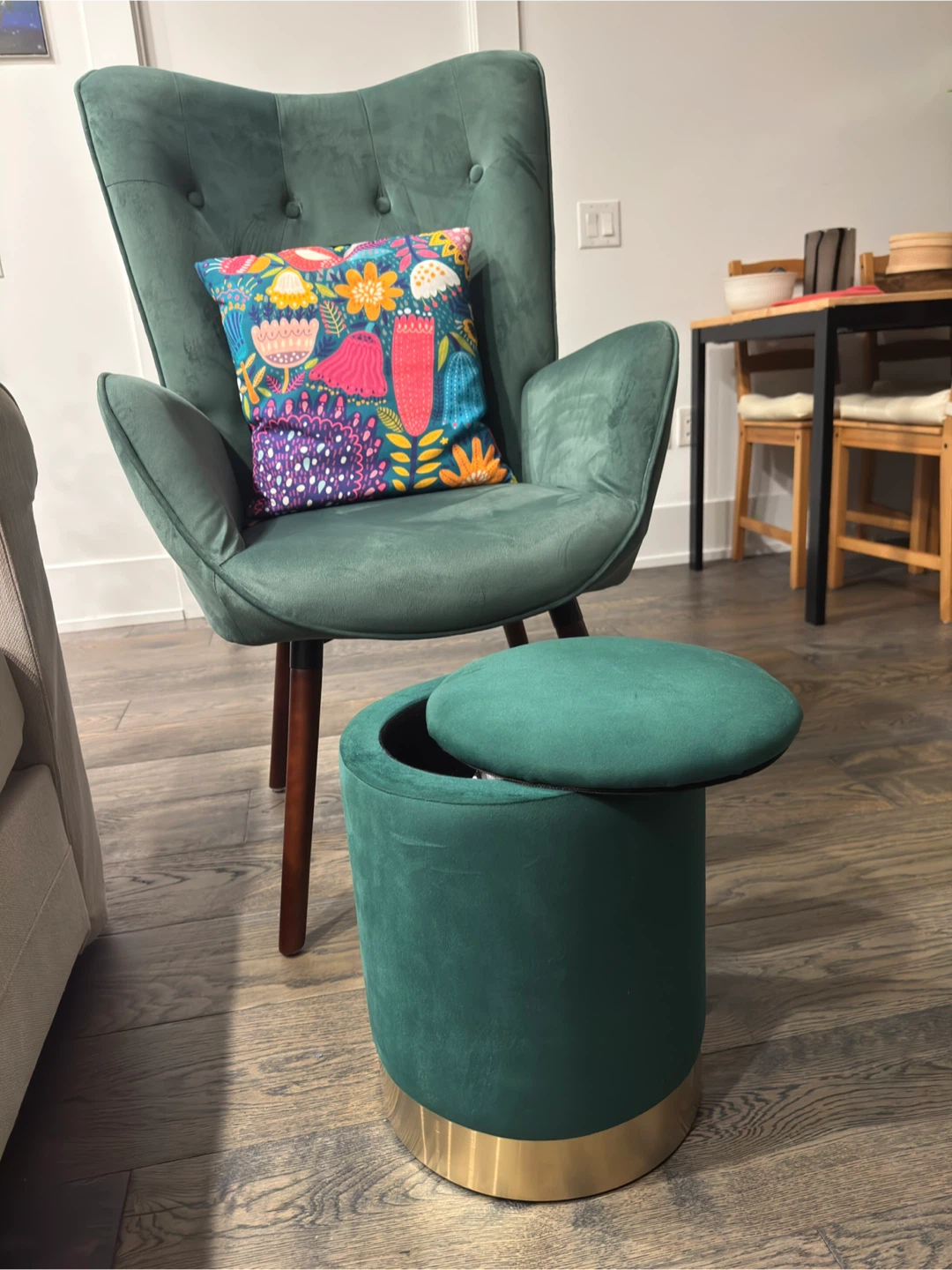 Wayfair Green Accent Chair & Ottoman Set - photo 3