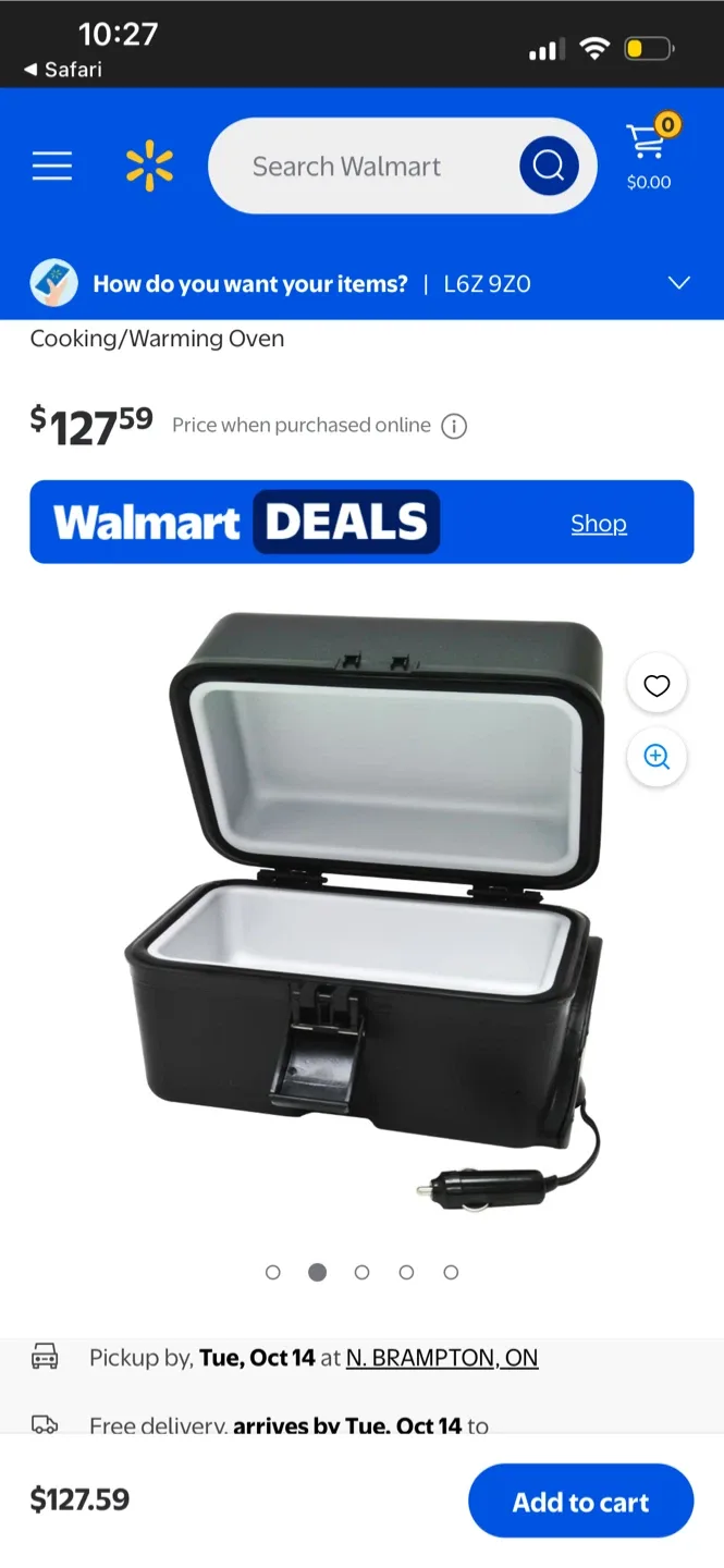 Portable Food Warmer/Cooking Oven - Black thumbnail