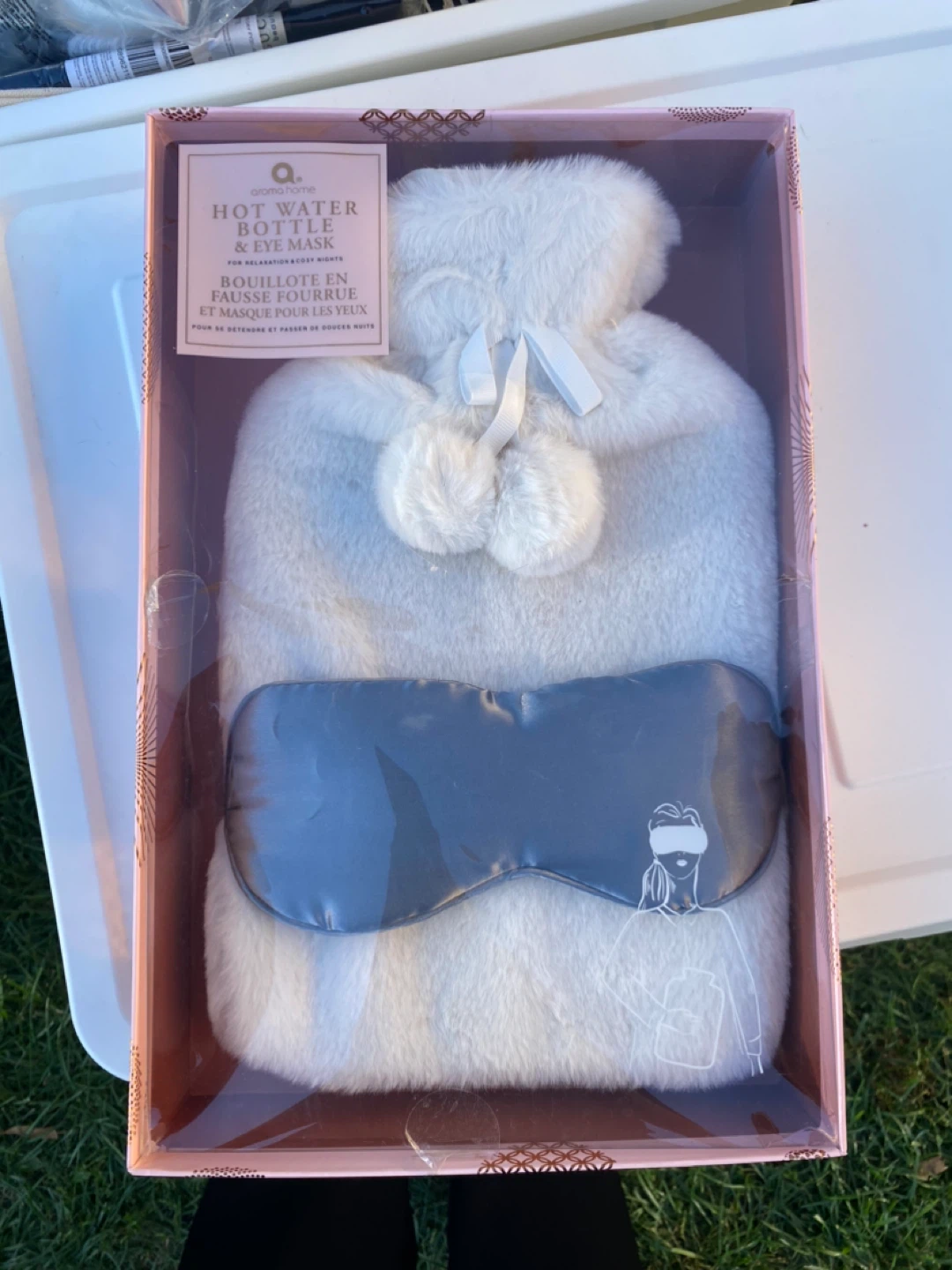 Aroma Home Hot Water Bottle & Eye Mask Set