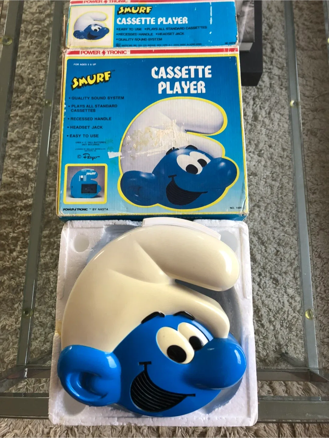 Vintage Smurf Cassette Player - Power Tronic thumbnail