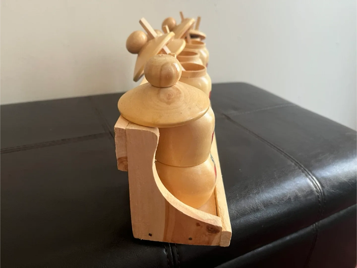 Vintage Handmade Wooden Spice Jar Set image indicator(2)