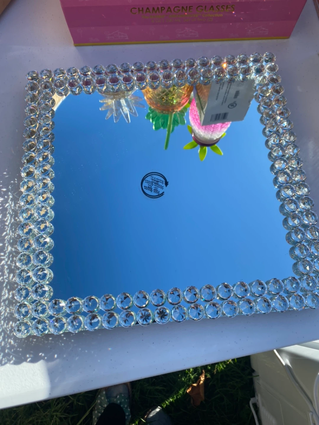 Square Beaded Mirror