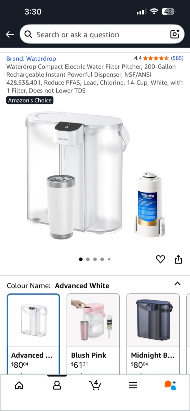 Waterdrop Compact Electric Water Filter Pitcher - photo 2