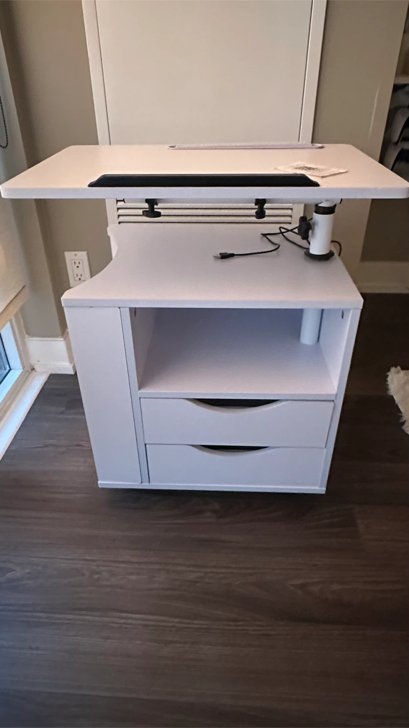 Rolling Bedside Table with Adjustable Laptop Desk - photo 2