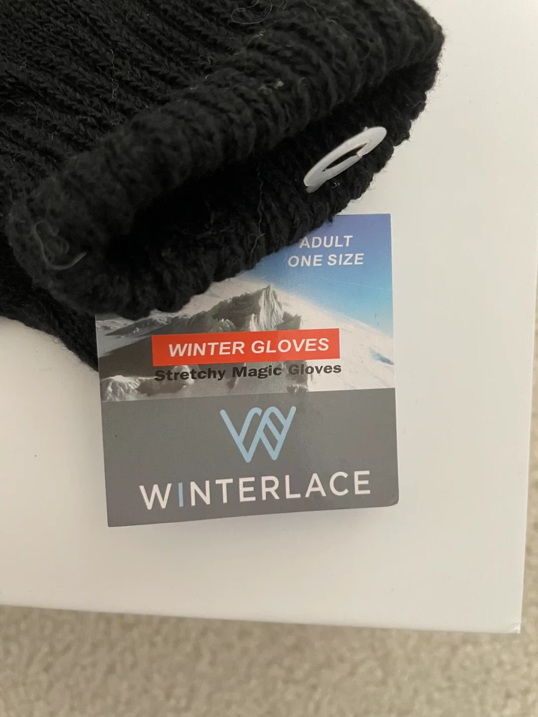 Winterlace Black Winter Gloves - Adult One Size image indicator(3)