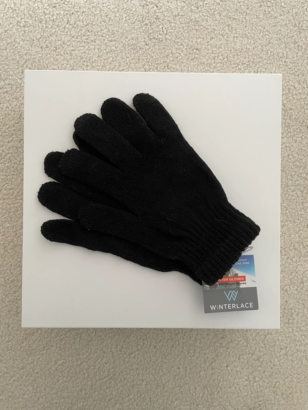 Winterlace Black Winter Gloves - Adult One Size
