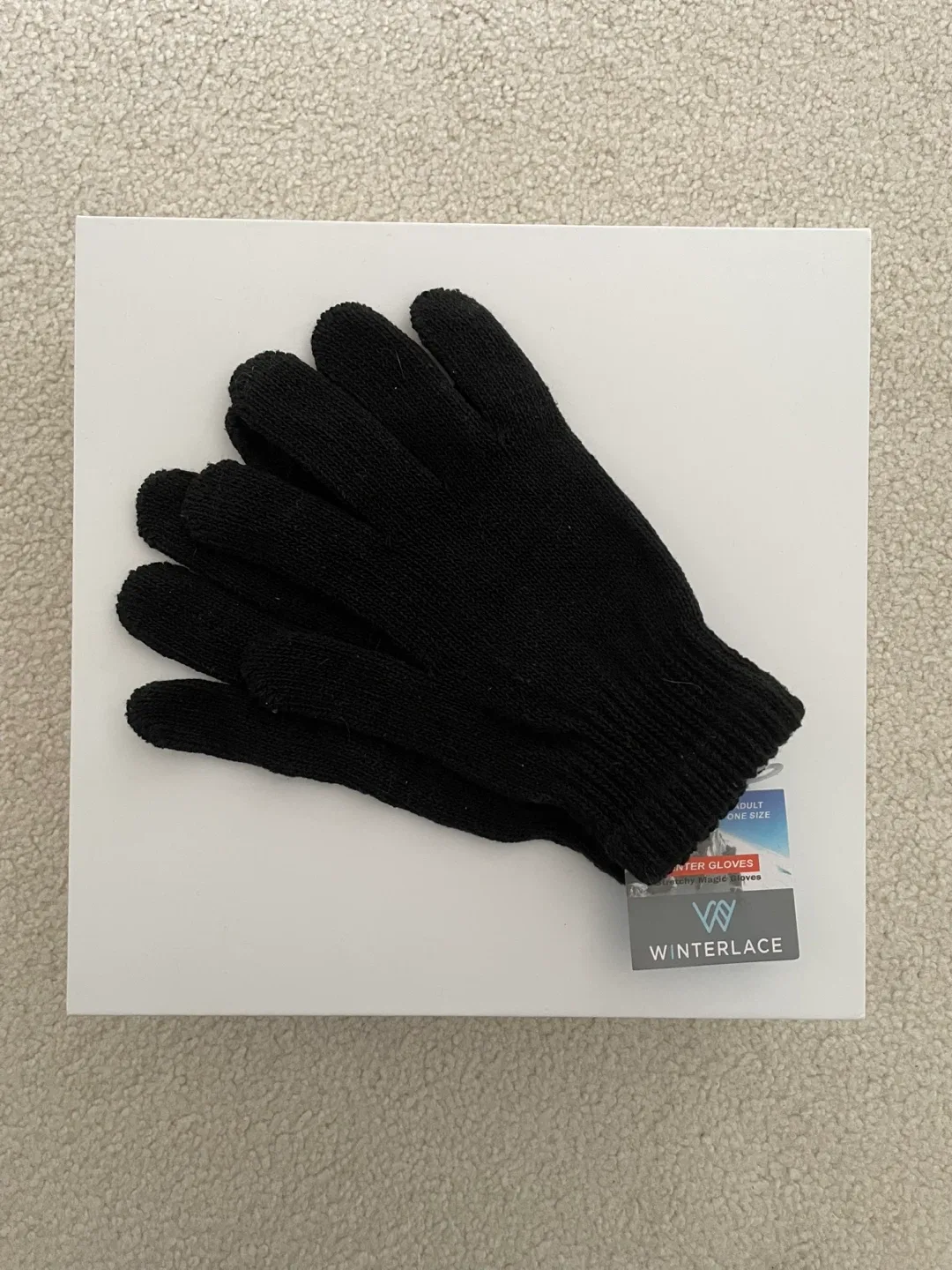 Winterlace Black Winter Gloves - Adult One Size thumbnail