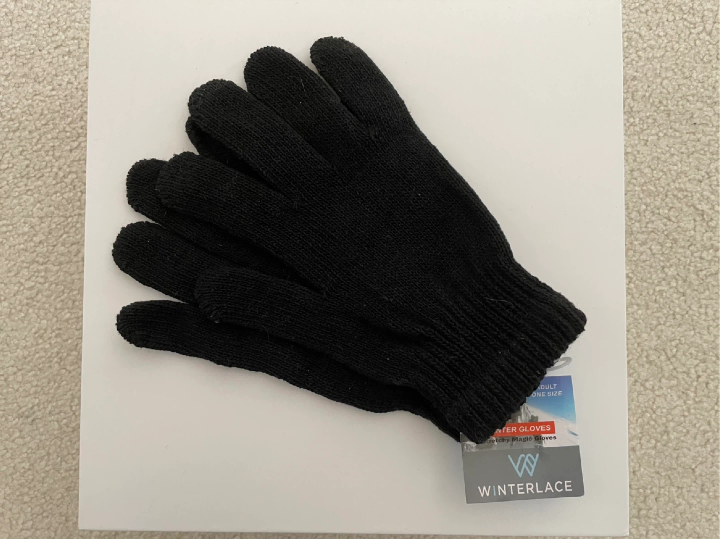 Winterlace Black Winter Gloves - Adult One Size - photo 2
