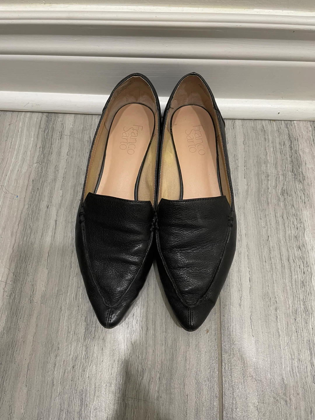Franco Sarto Black Leather Loafers