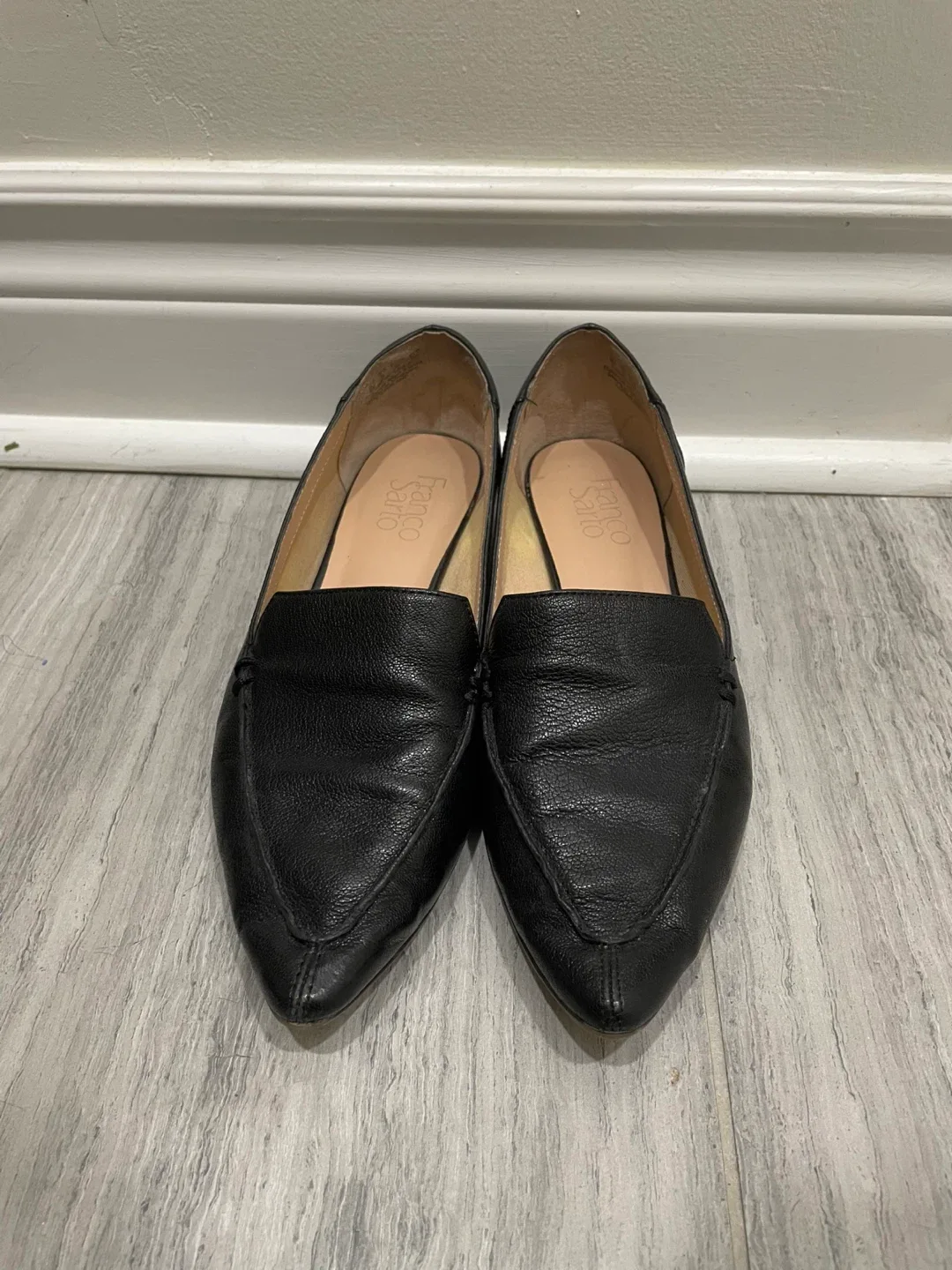Franco Sarto Black Leather Loafers image indicator(2)