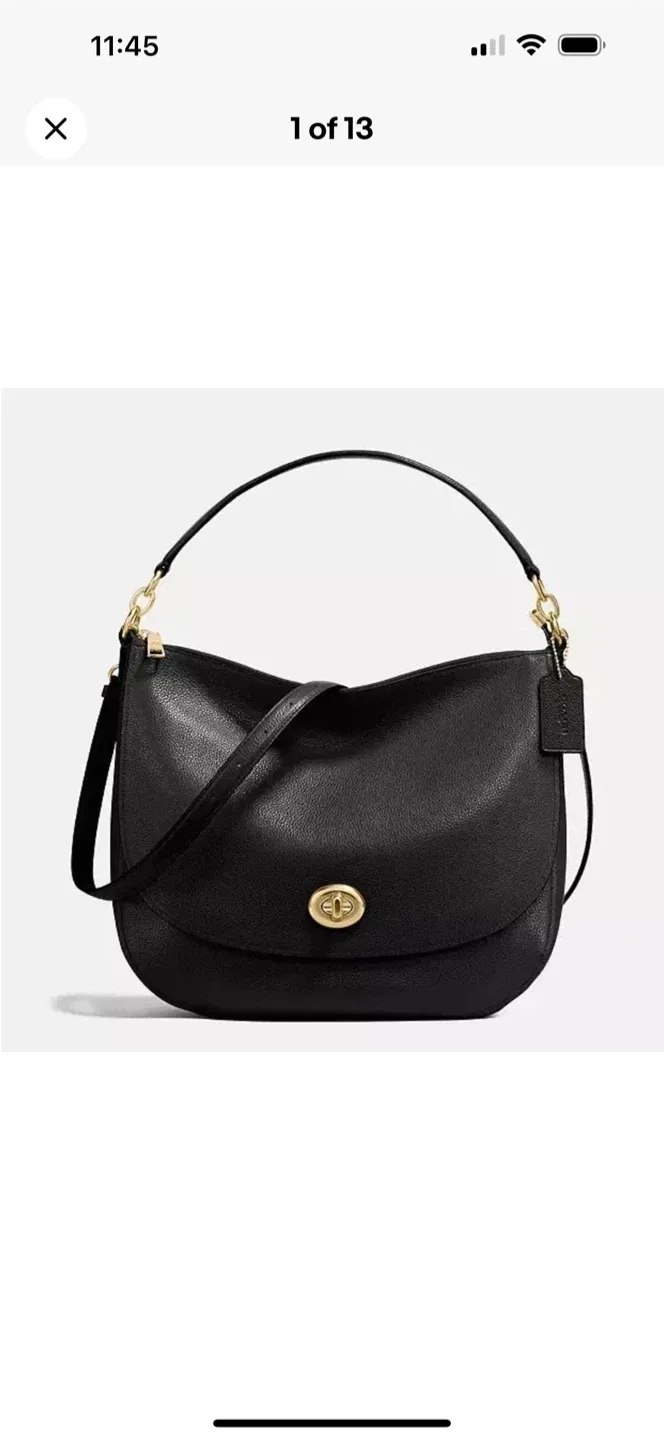 Coach Black Leather Crossbody Bag thumbnail