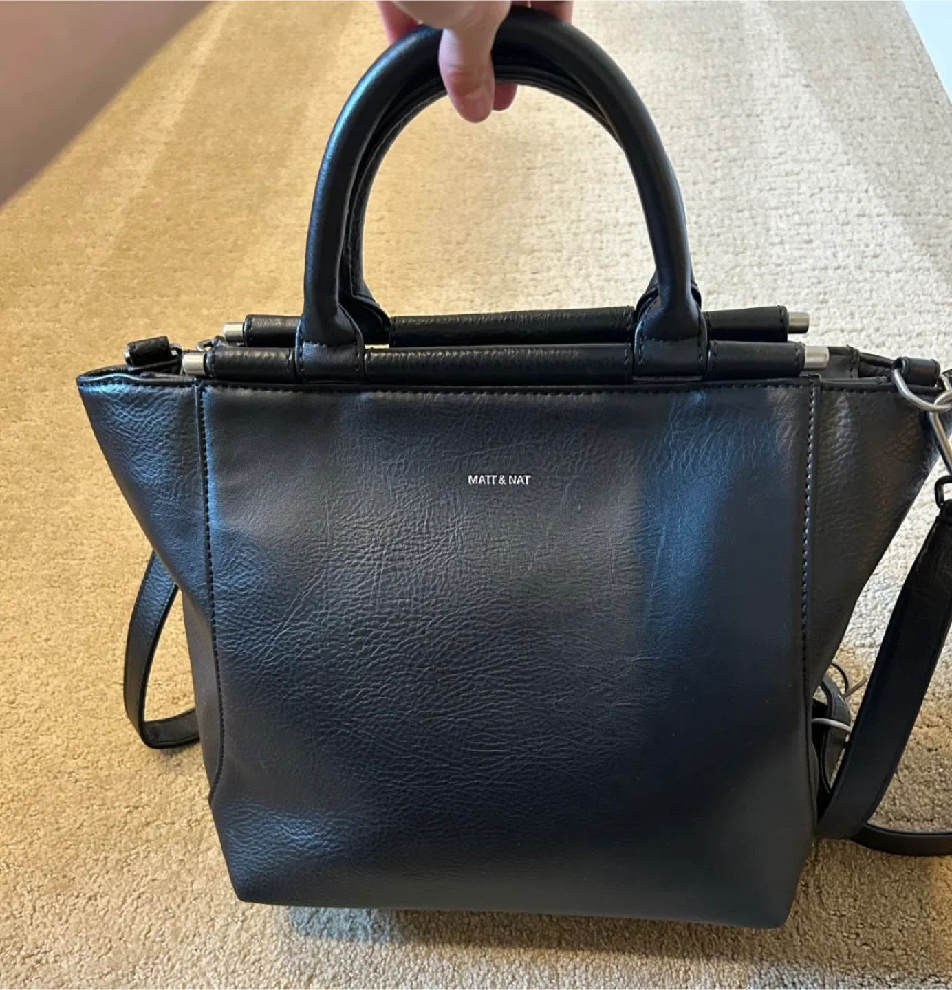 Matt & Nat Black Satchel Bag image indicator(3)