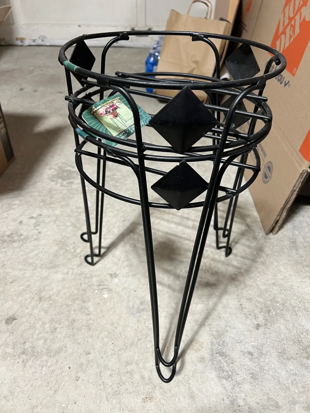 2 Peak Gardenware Plant Stands - Black image indicator(2)