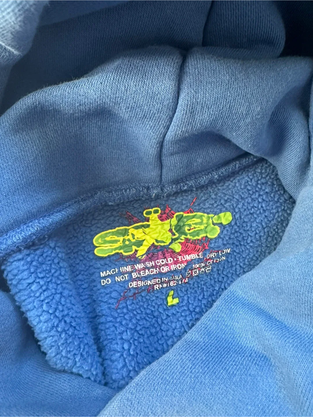 Spider Worldwide Blue Hoodie - Size L image indicator(3)