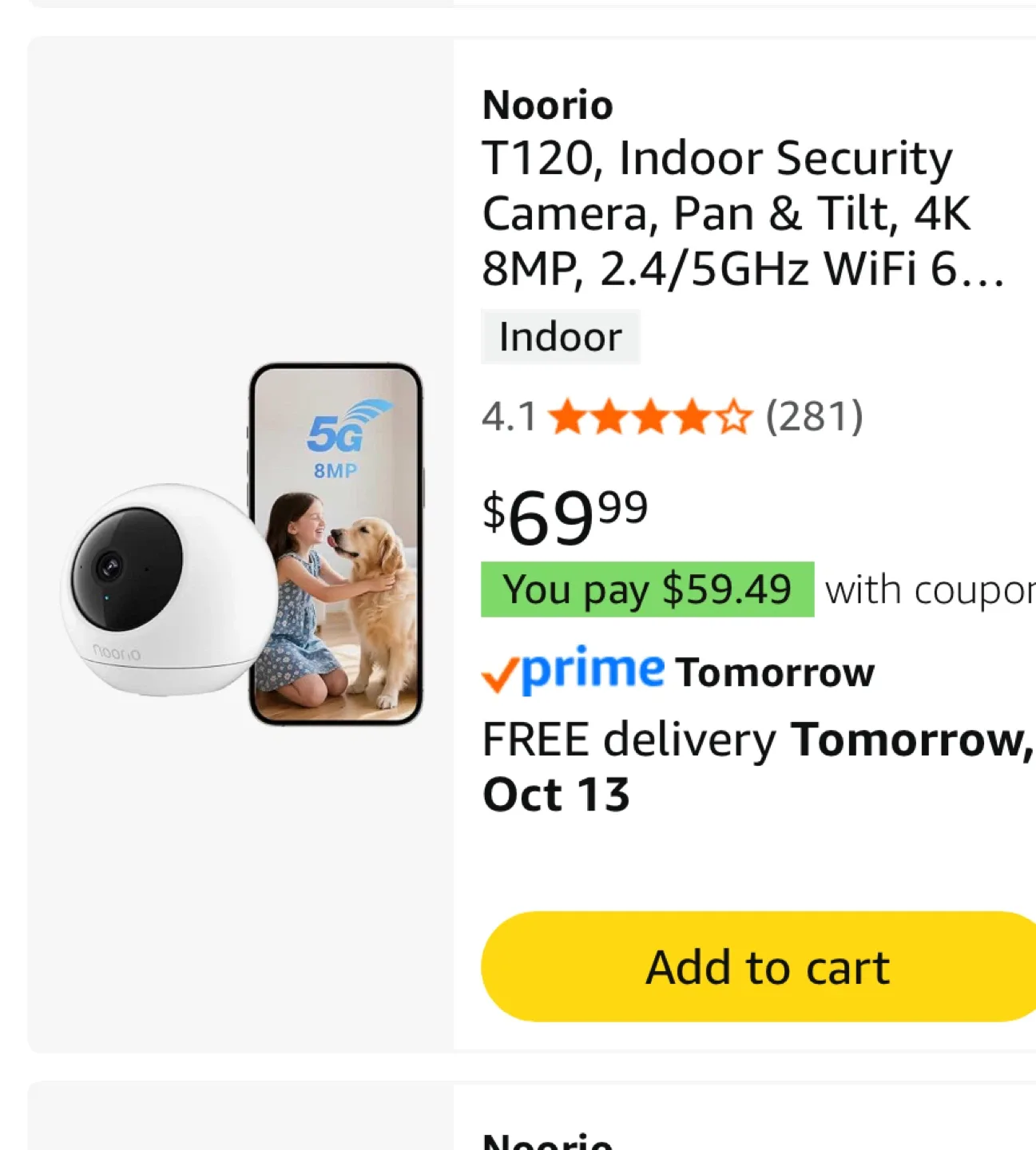 Noorio T120 Indoor Security Camera thumbnail