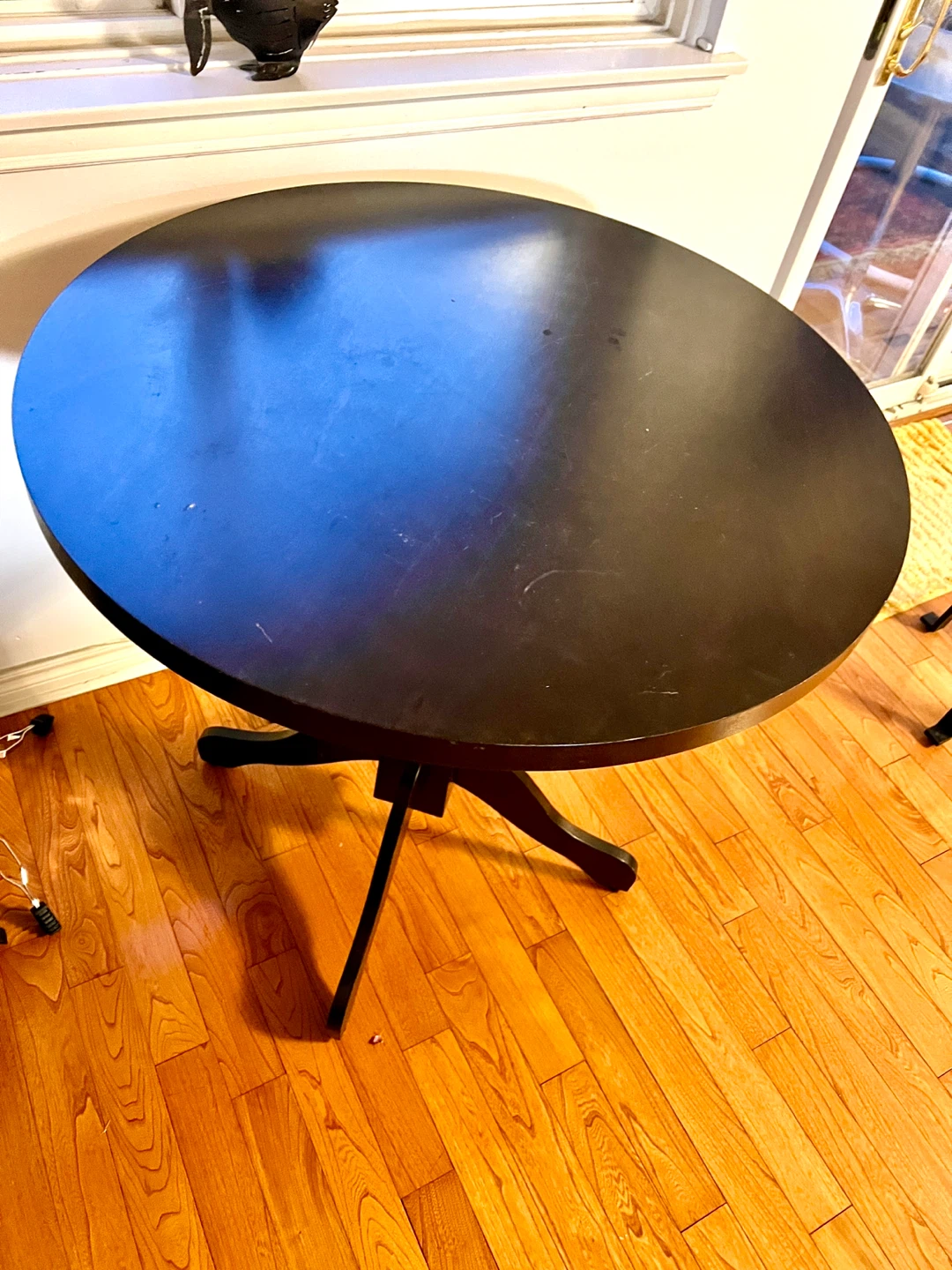 #free cycle Round Dark Brown Wooden Table