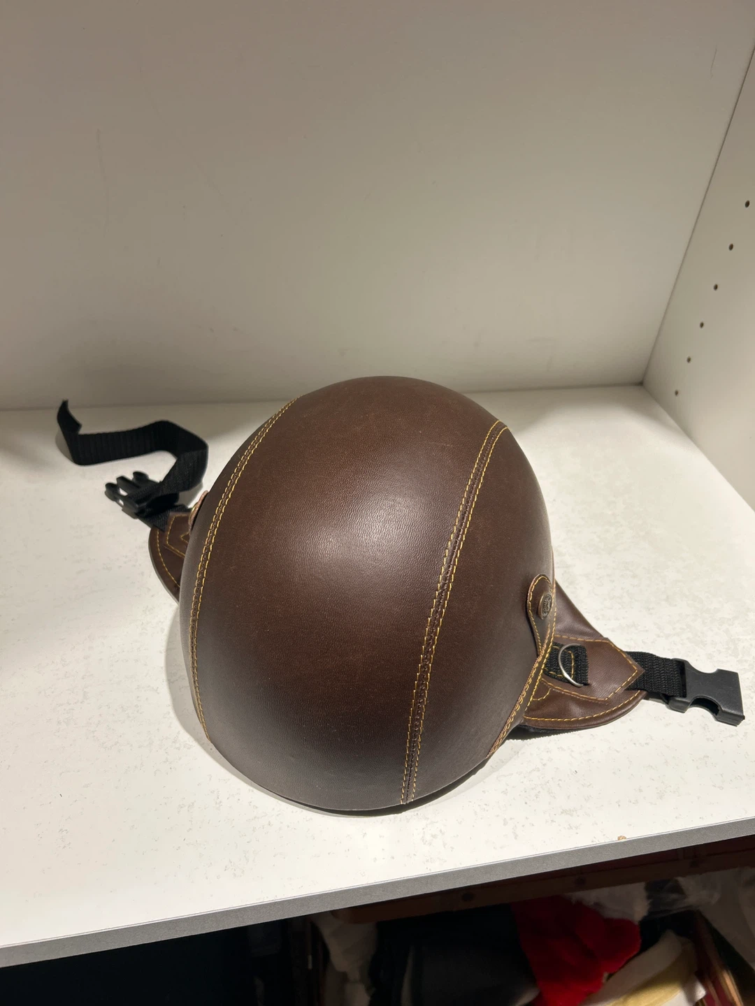 Brown Leather Equestrian Helmet - photo 2