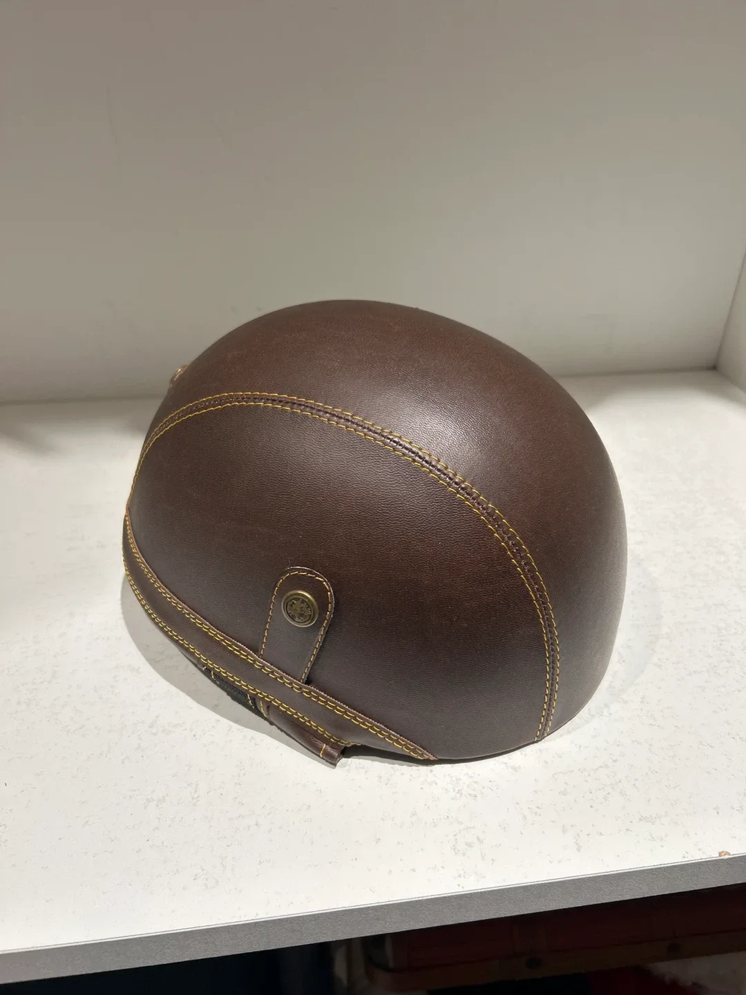 Brown Leather Equestrian Helmet