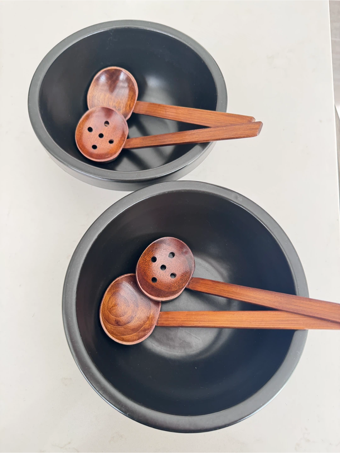 Stone Ramen Bowl Set with Wooden Ladles