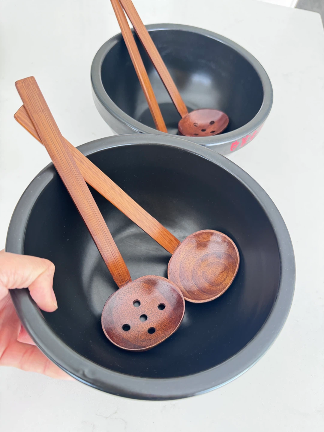 Stone Ramen Bowl Set with Wooden Ladles - photo 3
