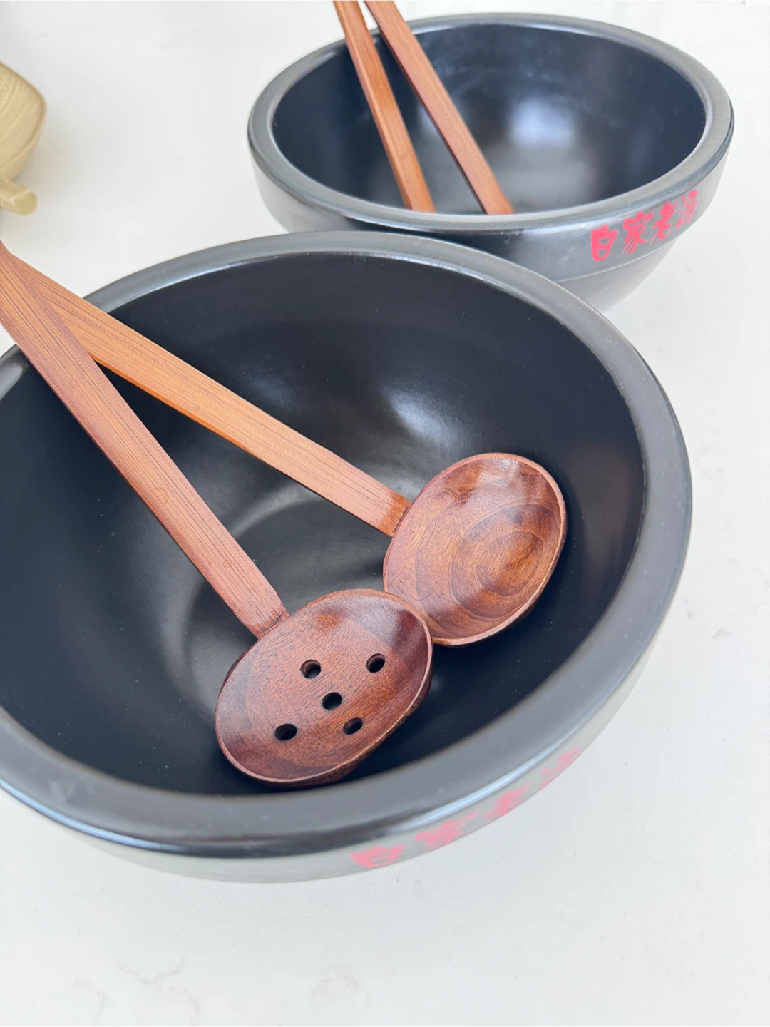 Stone Ramen Bowl Set with Wooden Ladles - photo 2
