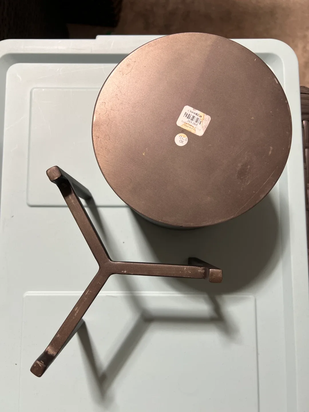 Crate Barrel Bronze Metal Plant Pot with Stand image indicator(2)