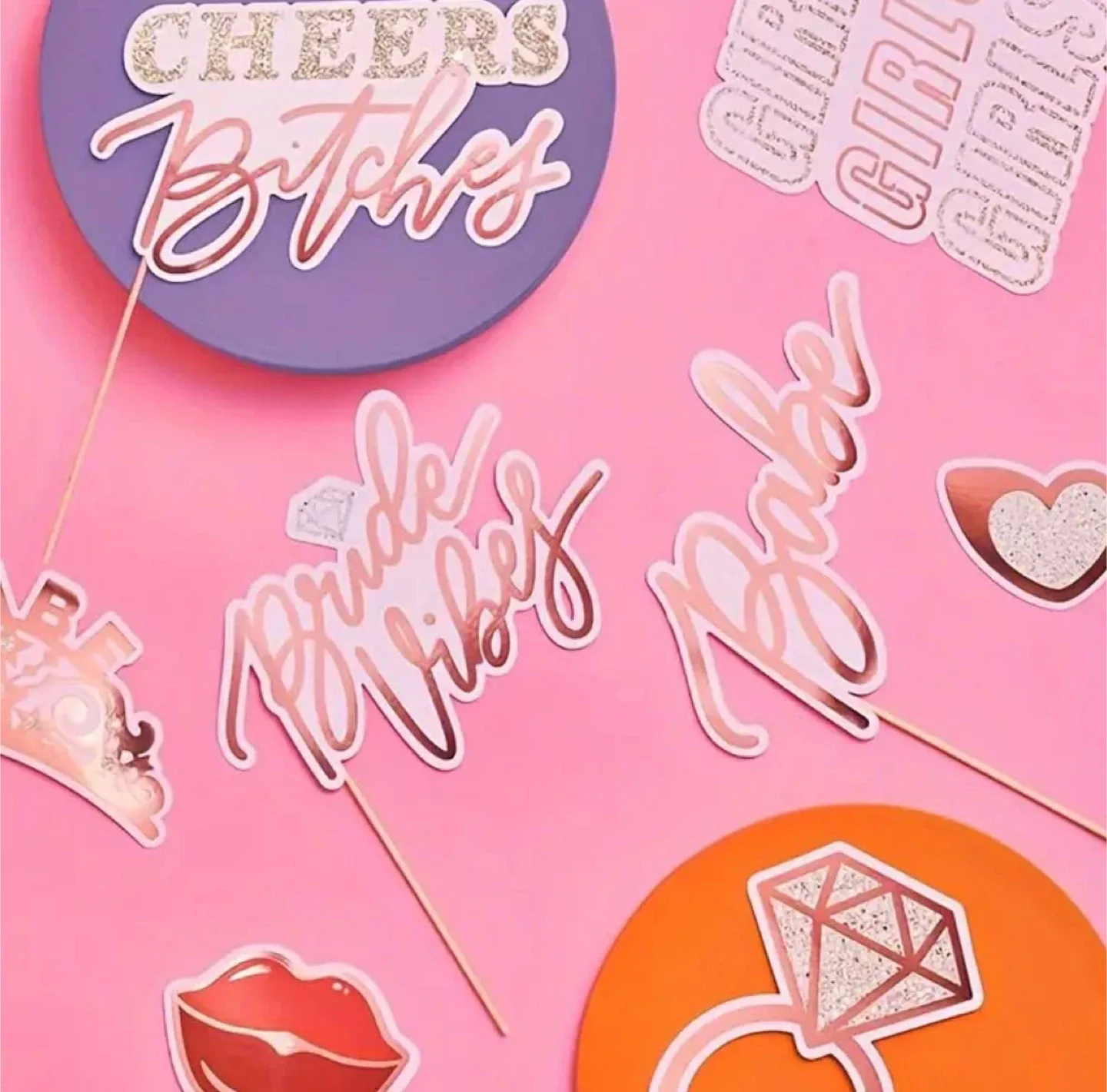 24 Piece Bachelorette Party Photo Booth Props thumbnail