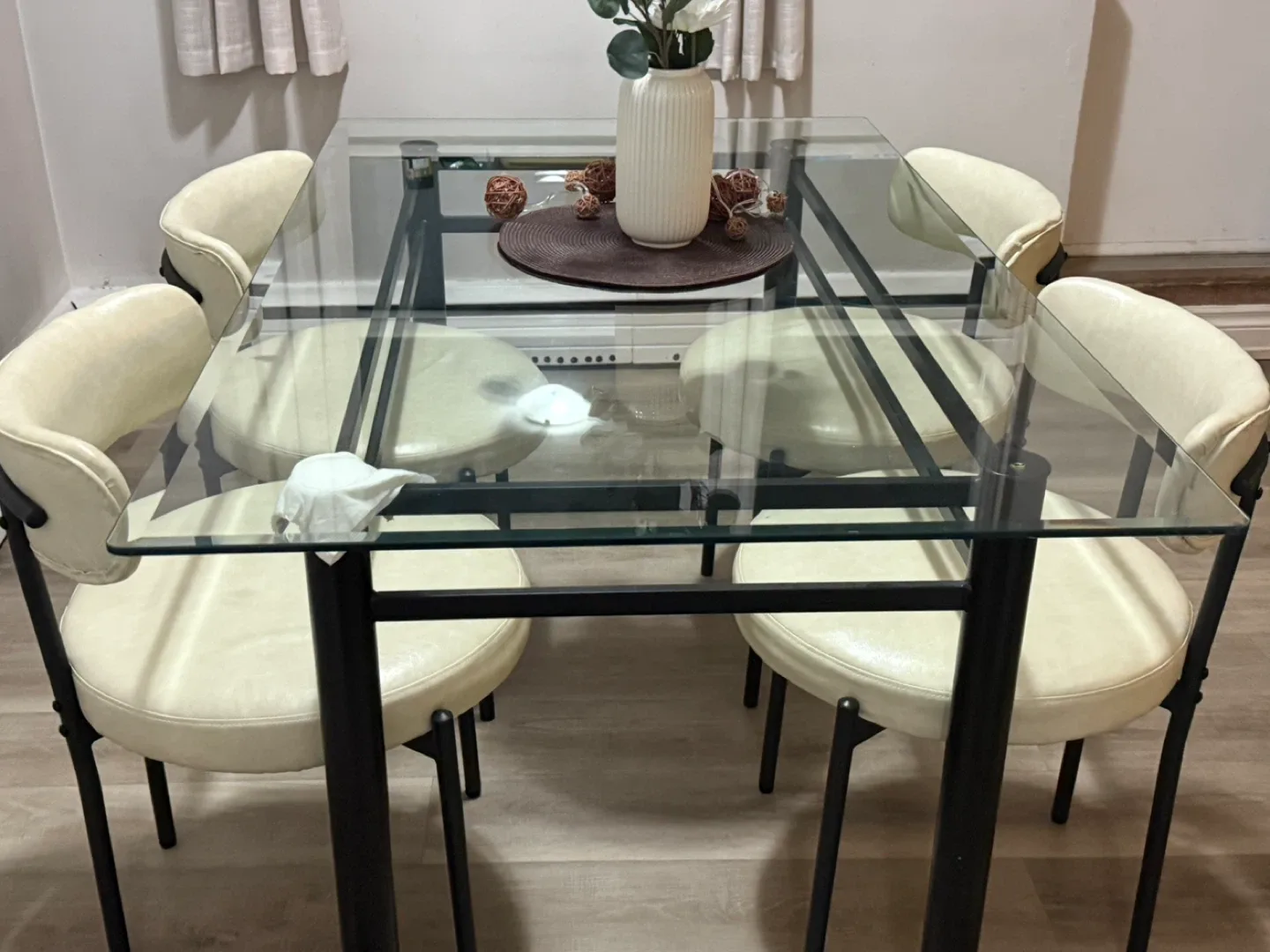 Glass Top Dining Table with 4 Chairs image indicator(3)