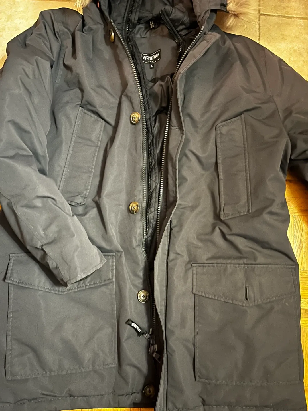 White Peak Grey Down Parka - Size L image indicator(3)
