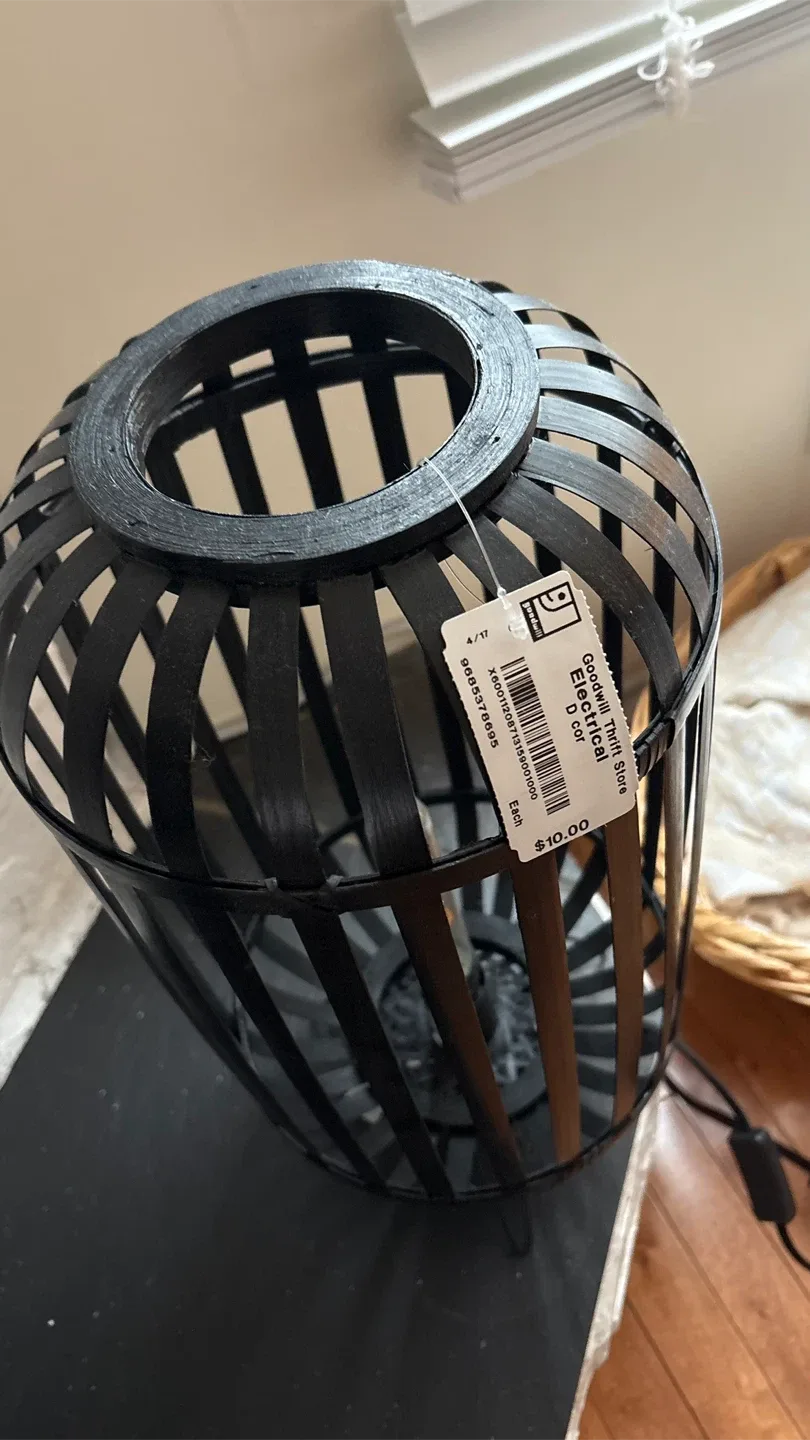 Black Wooden Cage Loft Lamp image indicator(2)
