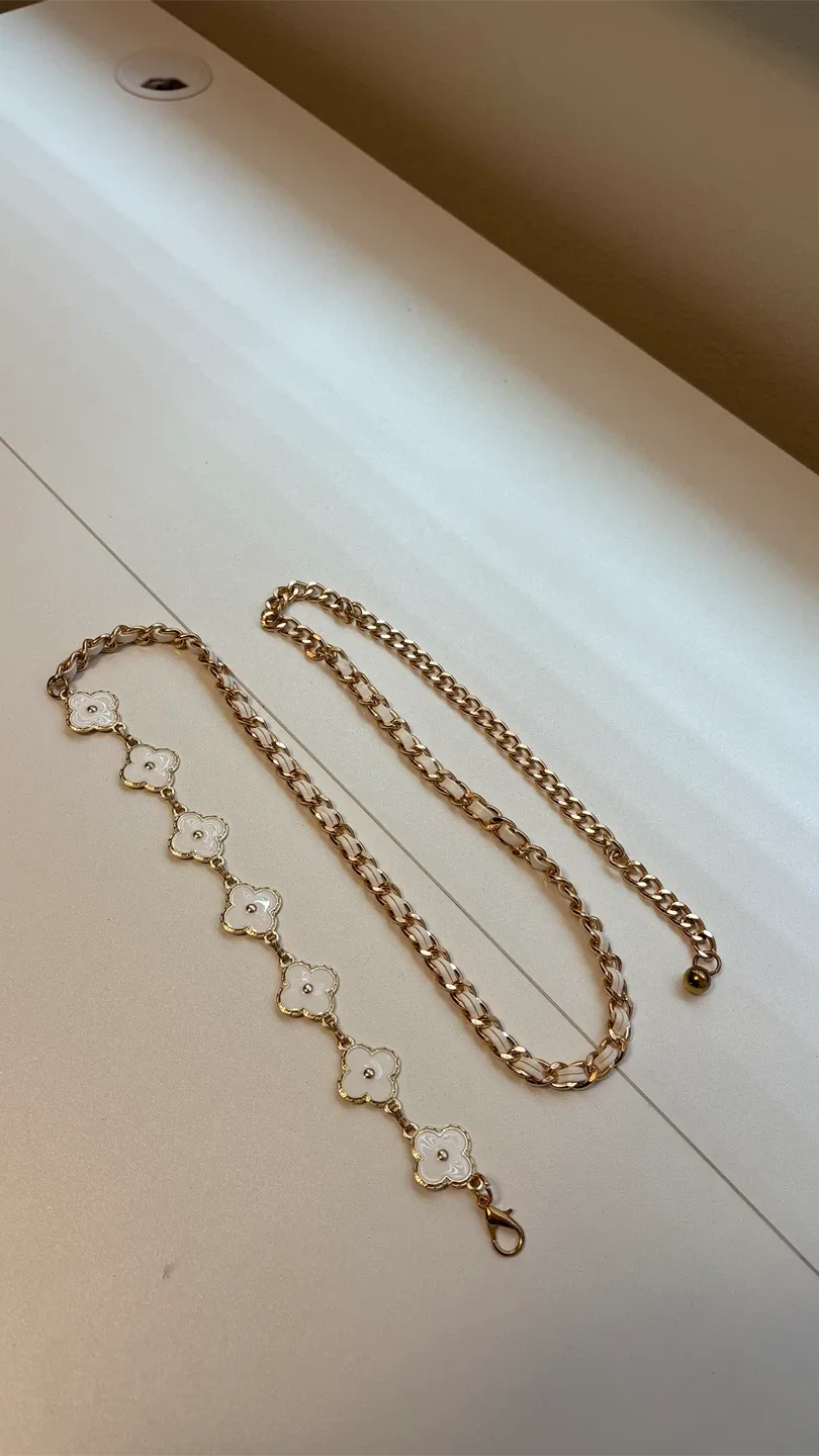 Gold Tone Clover Chain Belt thumbnail