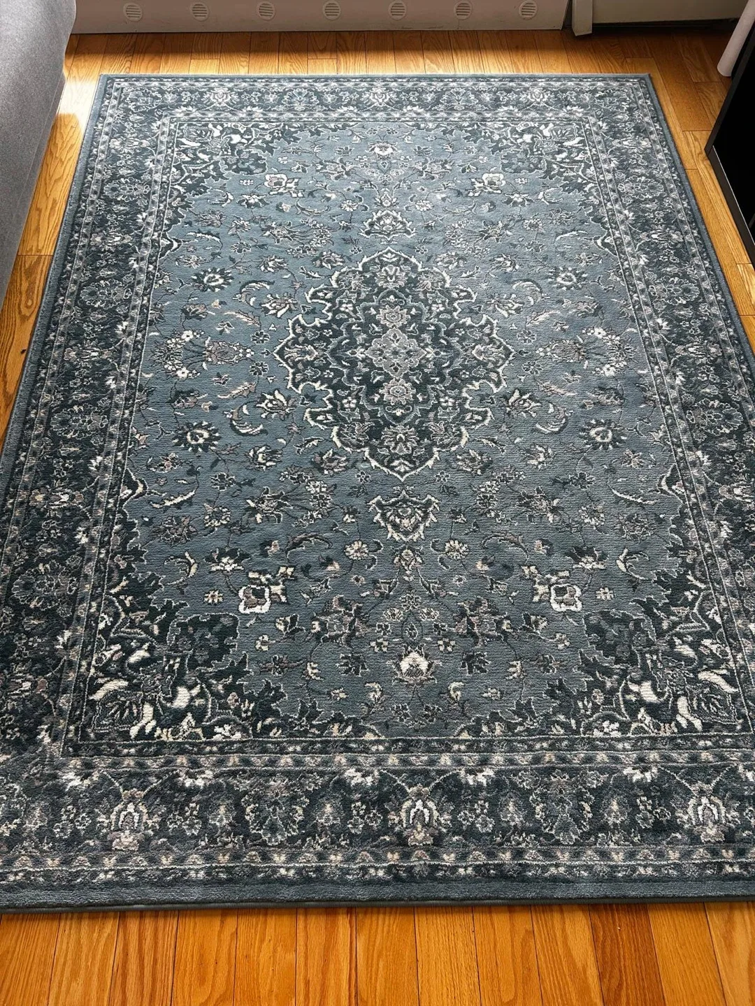 Blue Patterned Area Rug - 90 x 63 inches thumbnail
