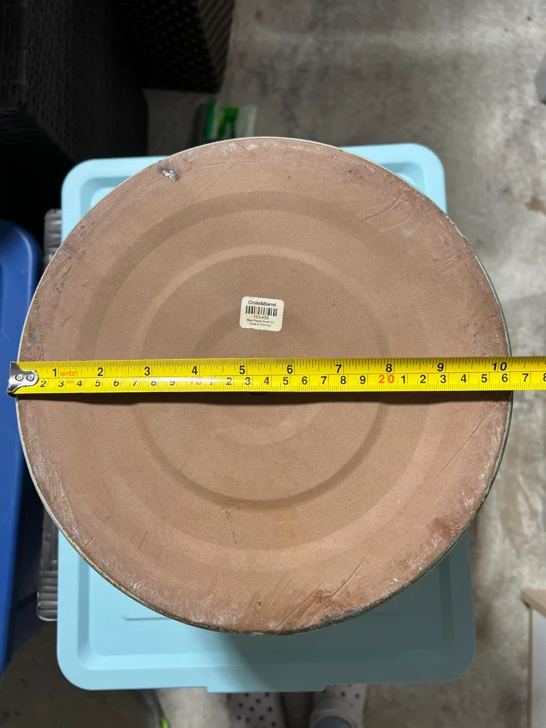 Crate & Barrel Glazed Green Ceramic Planter image indicator(4)