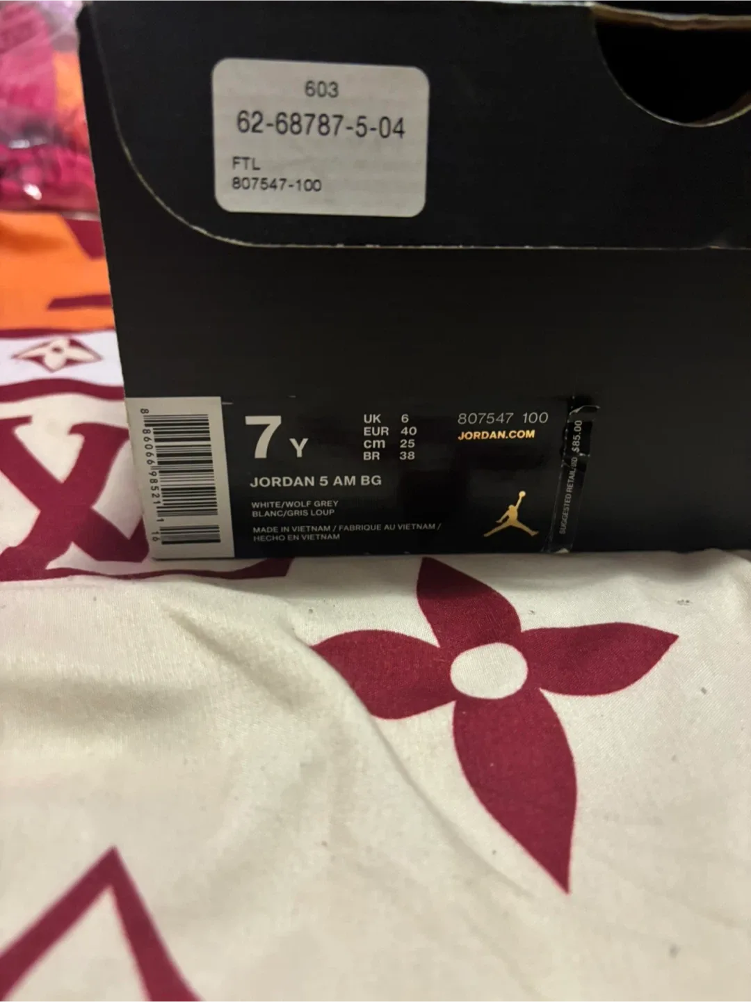 Jordan 5 AM BG Black/Red Size 7Y image indicator(3)