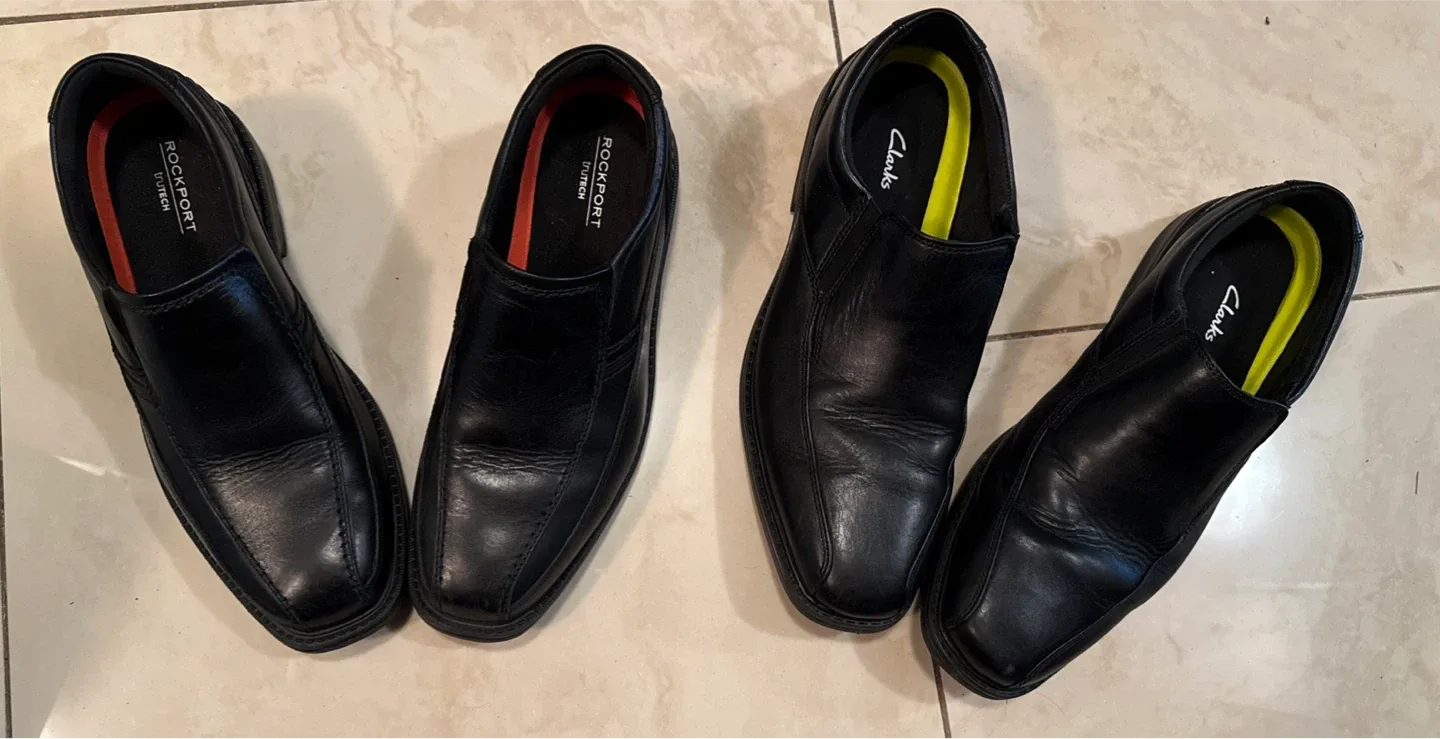 Clarks & Rockport Men's Black Dress Shoes thumbnail