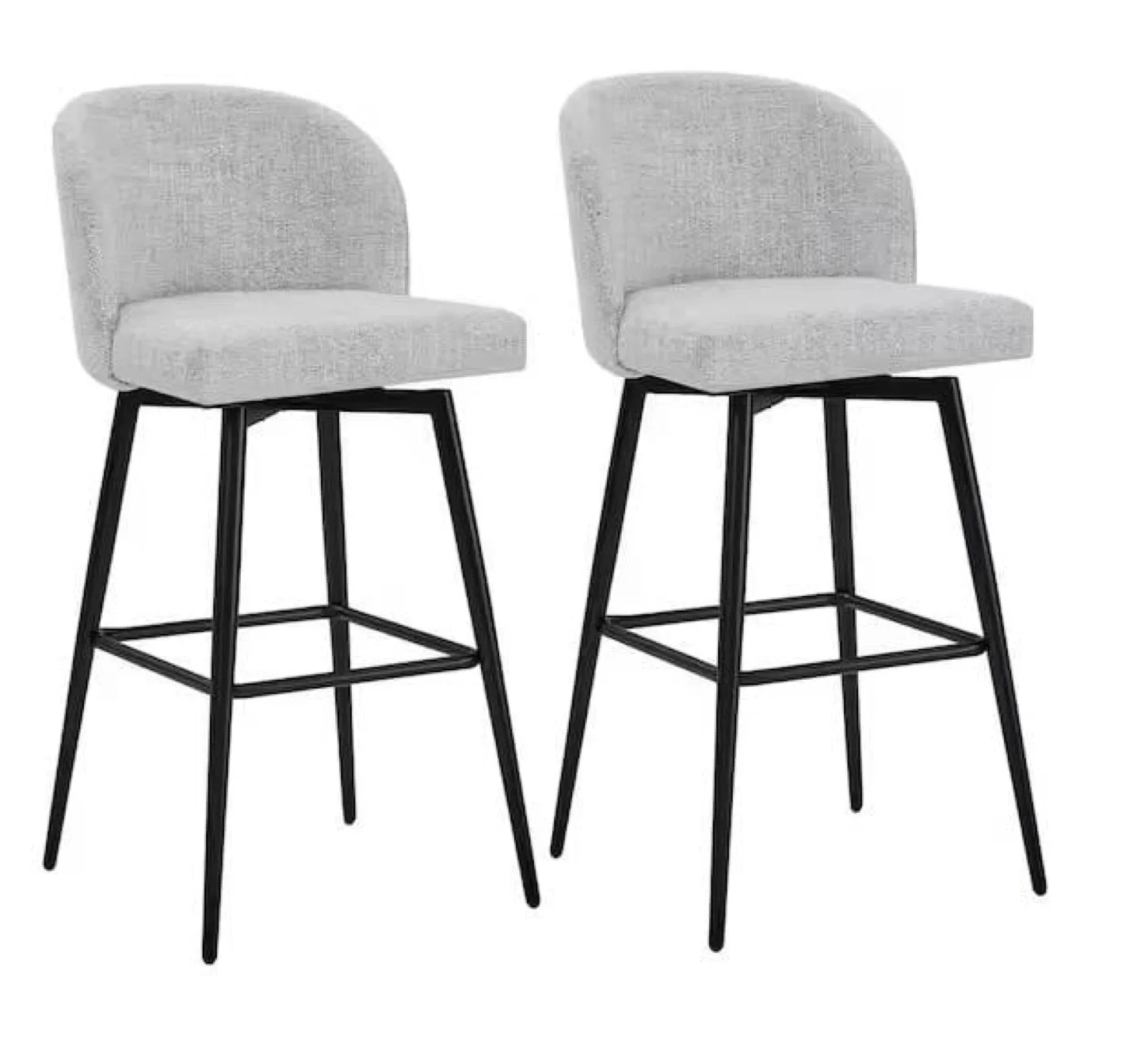Set of 2 Grey Swivel Bar Stools thumbnail