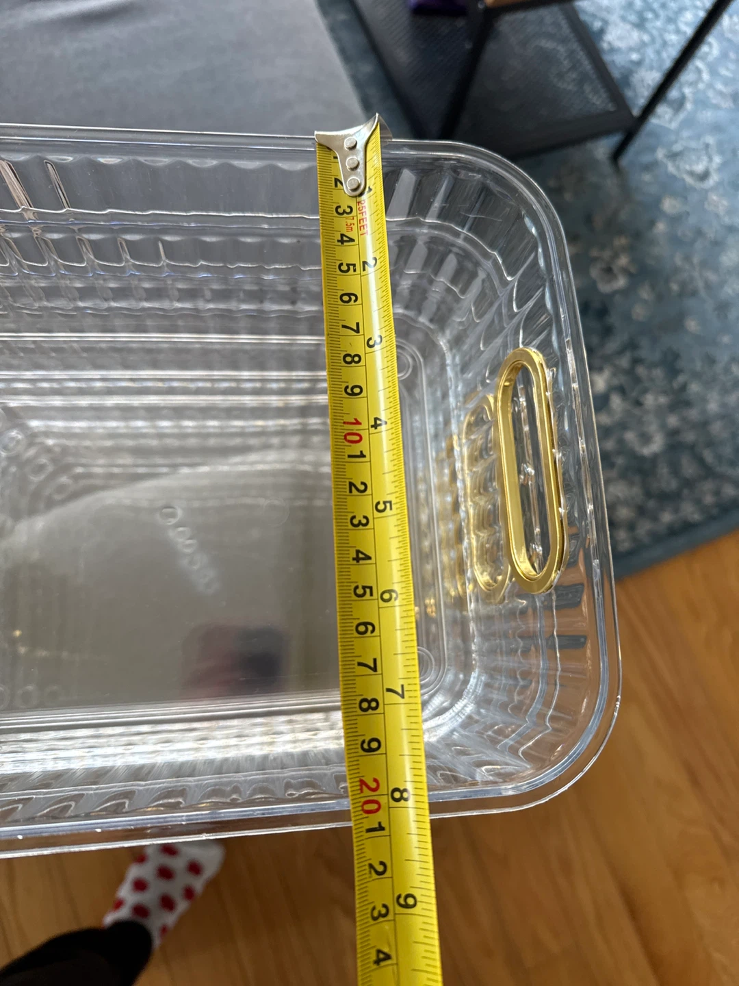 Clear Plastic Storage Bins with Gold Handles - photo 5