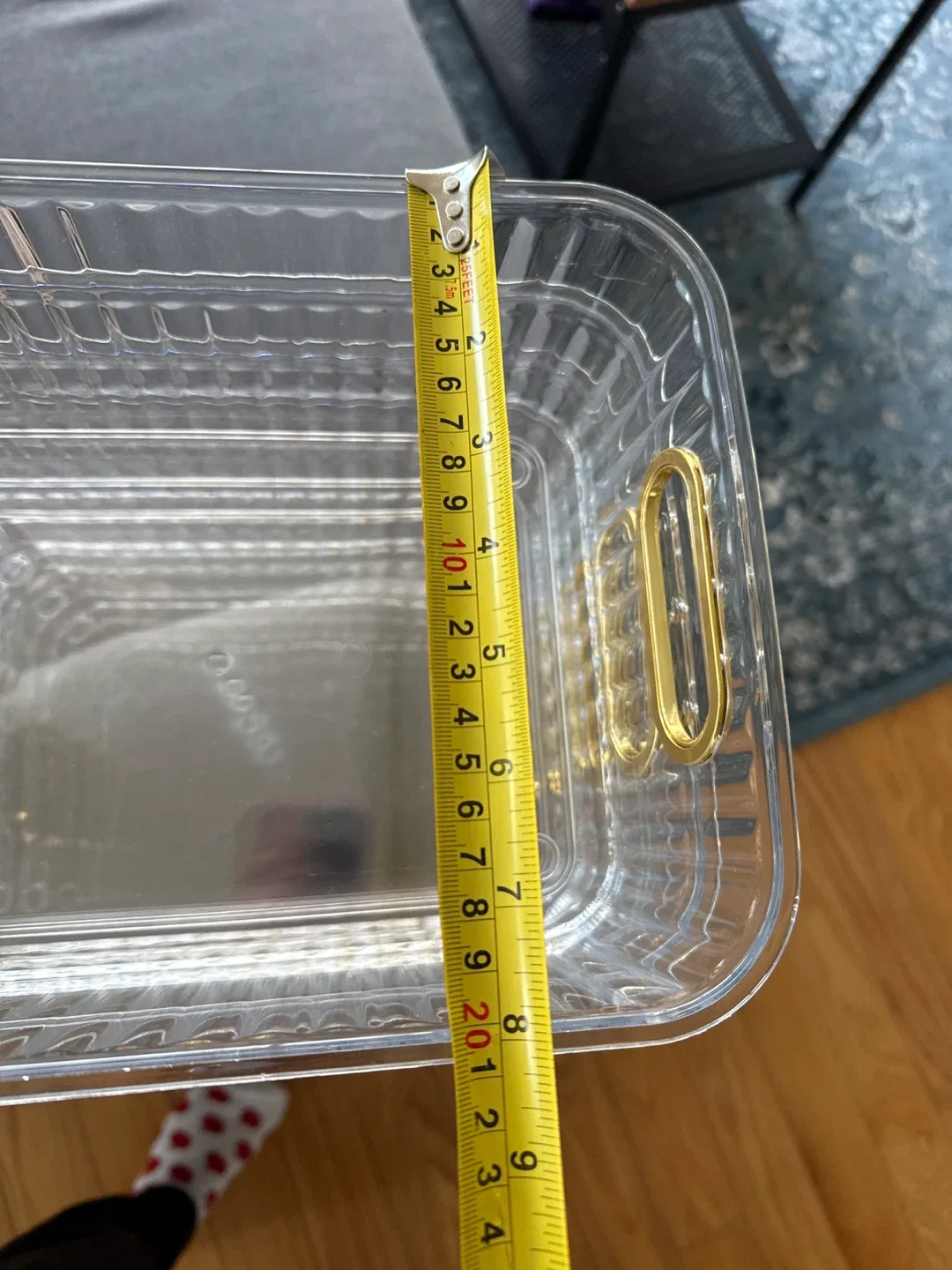 Clear Plastic Storage Bins with Gold Handles image indicator(5)