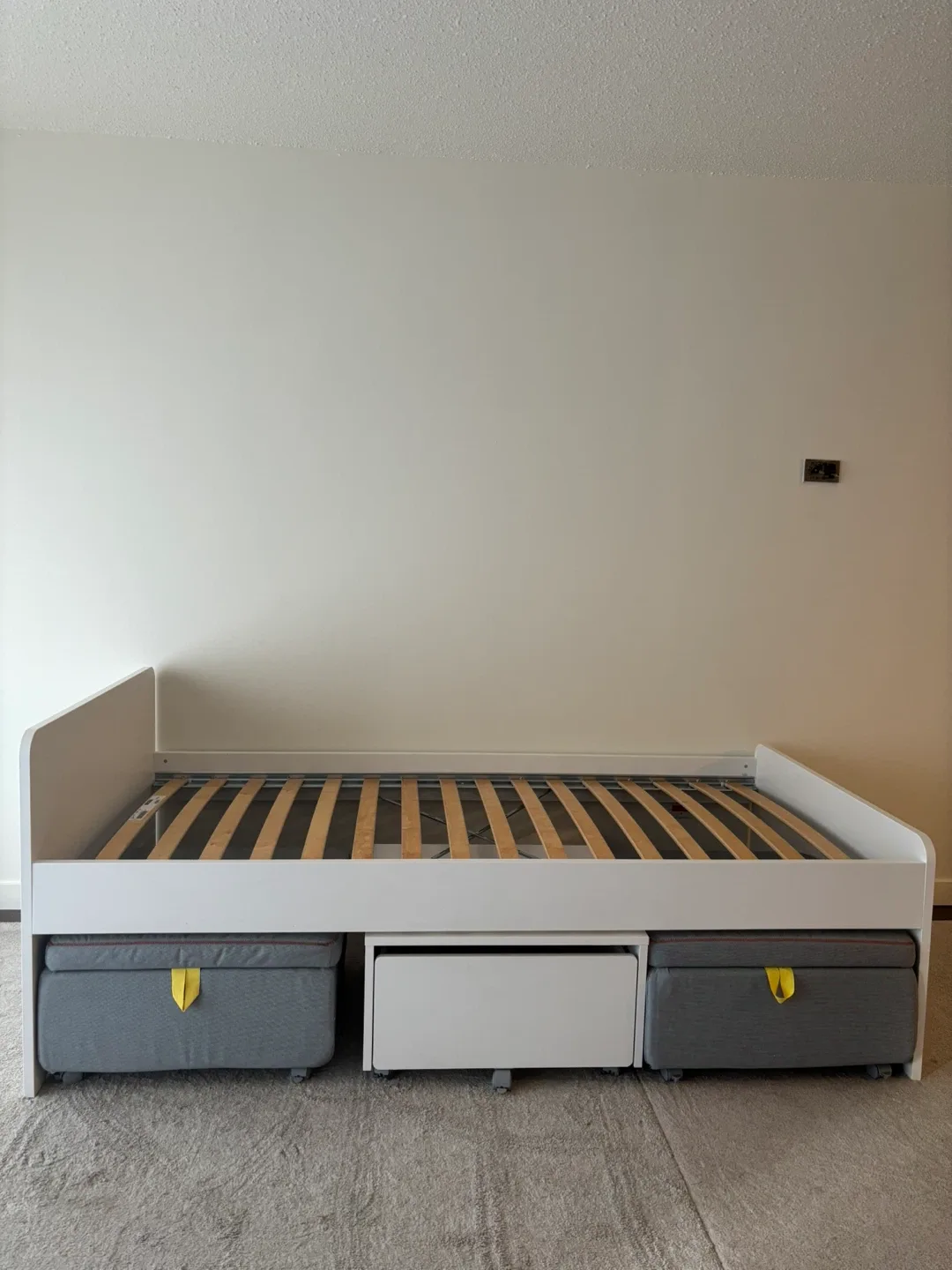 IKEA White Twin Bed with Storage image indicator(4)