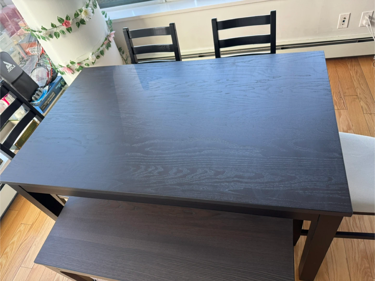 IKEA Extendable Dining Table with 4 Chairs and Bench
