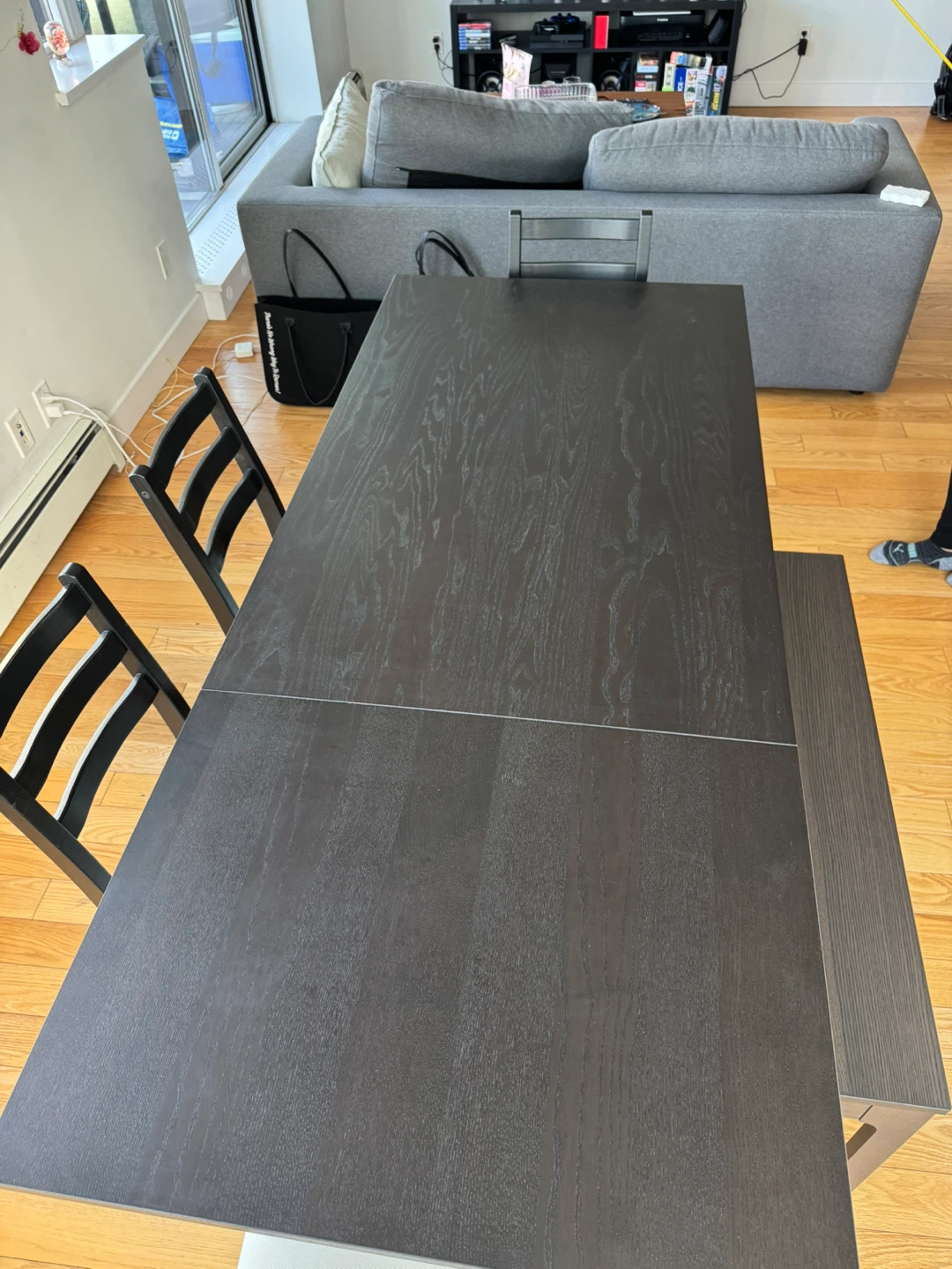 IKEA Extendable Dining Table with 4 Chairs and Bench - photo 4
