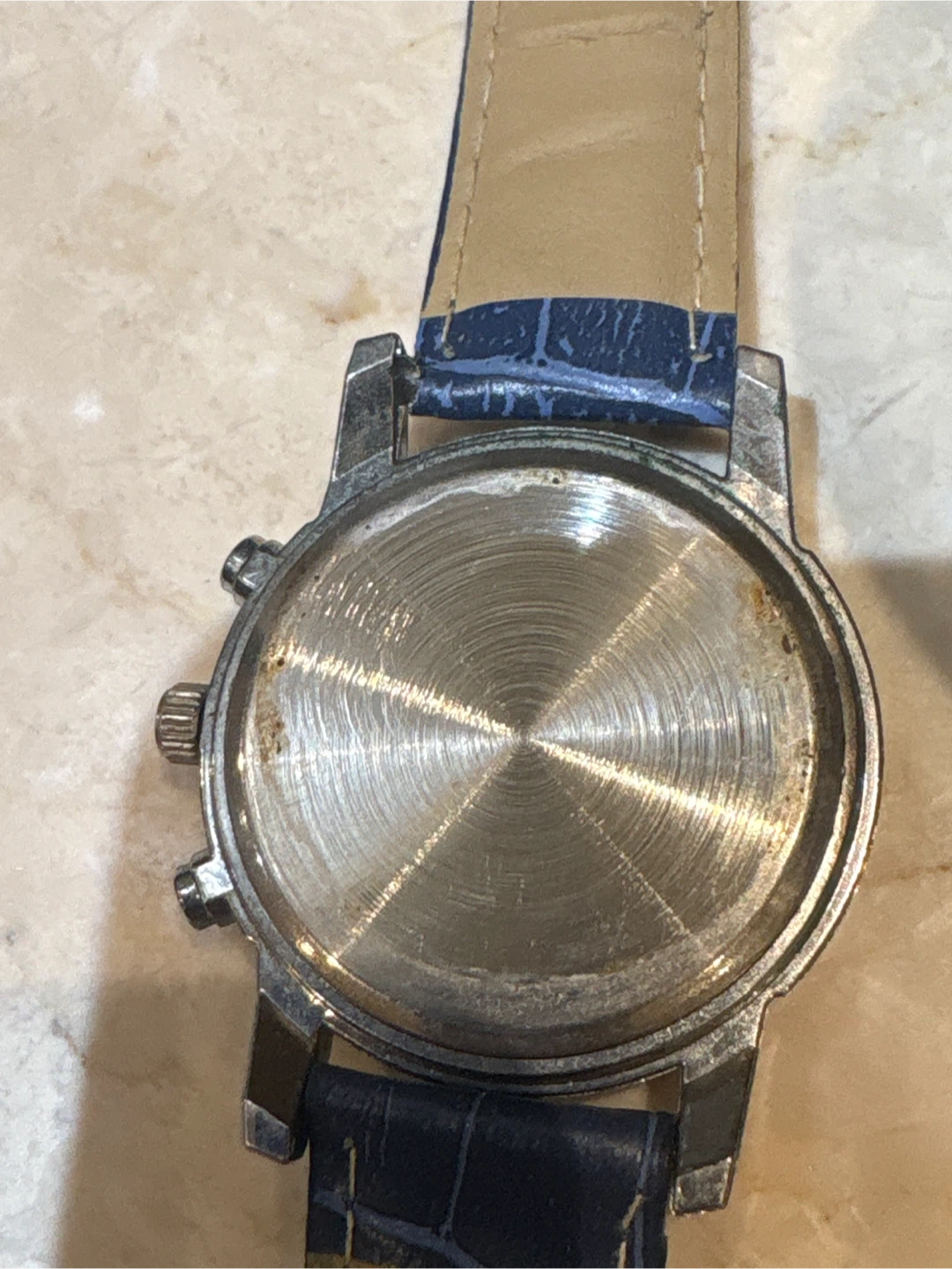Men's Chronograph Watch with Blue Leather Band - photo 2