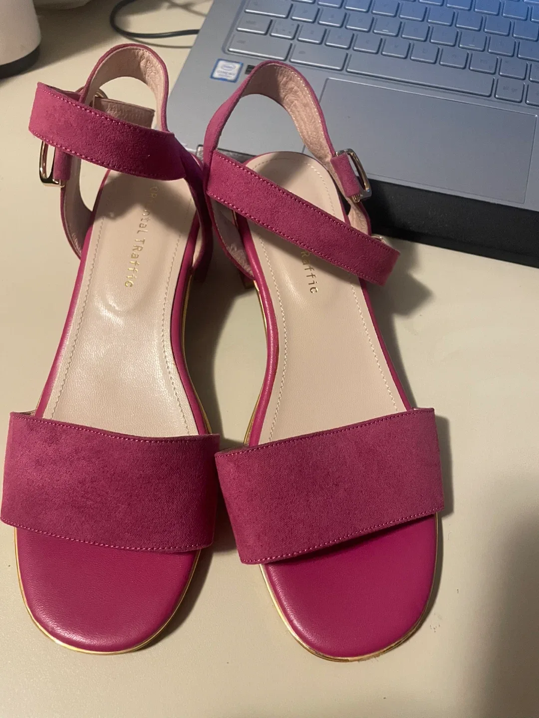 Oriental Traffic Pink Suede Sandals thumbnail