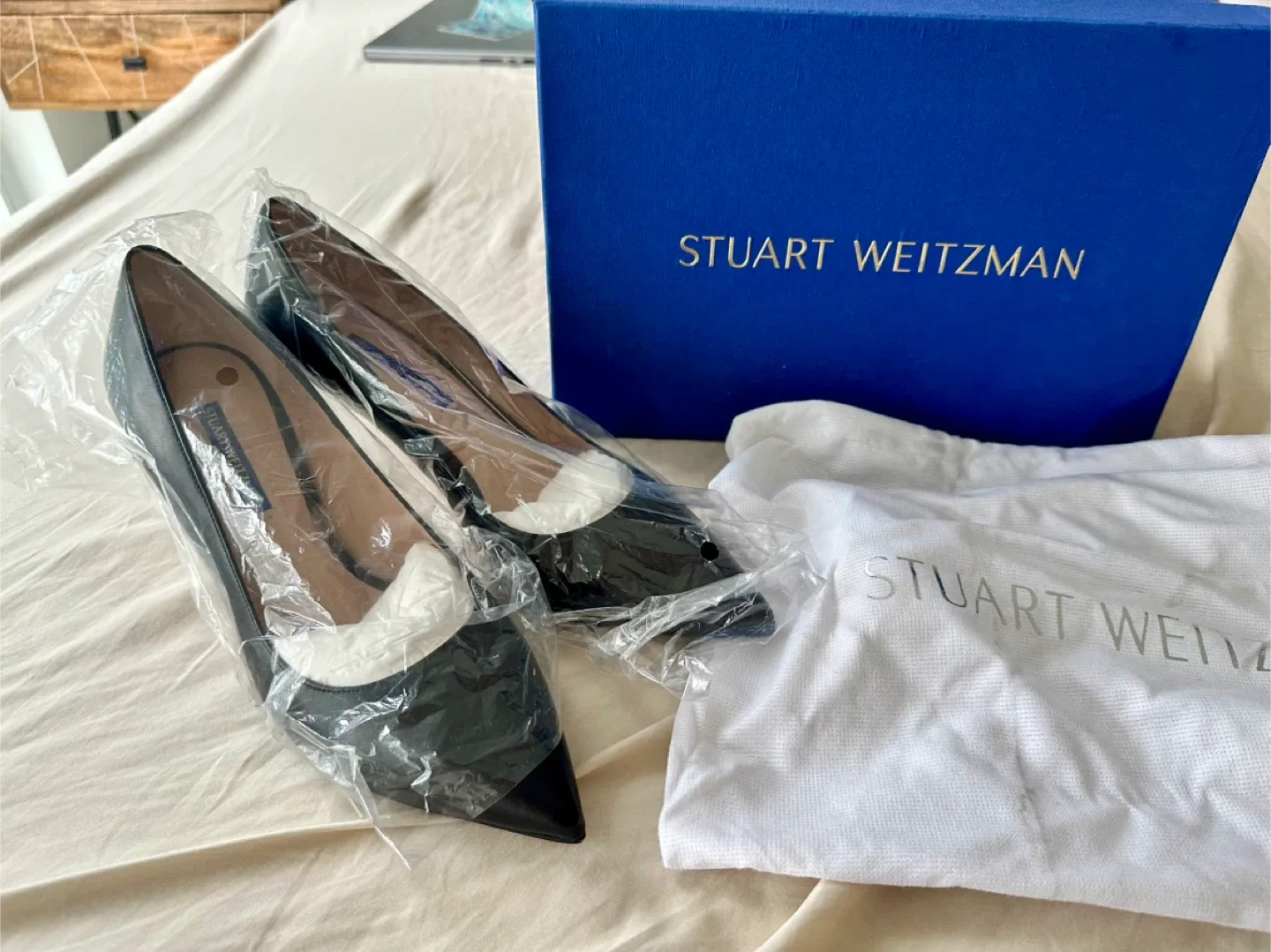 Stuart Weitzman Black Leather Pumps - Size 8 thumbnail