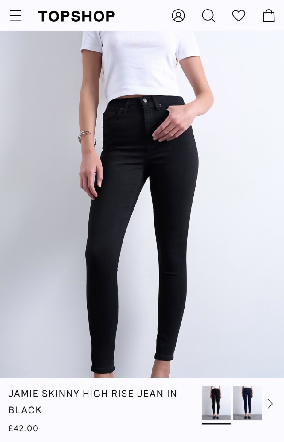 Topshop Black Jamie Jeans (NEW)