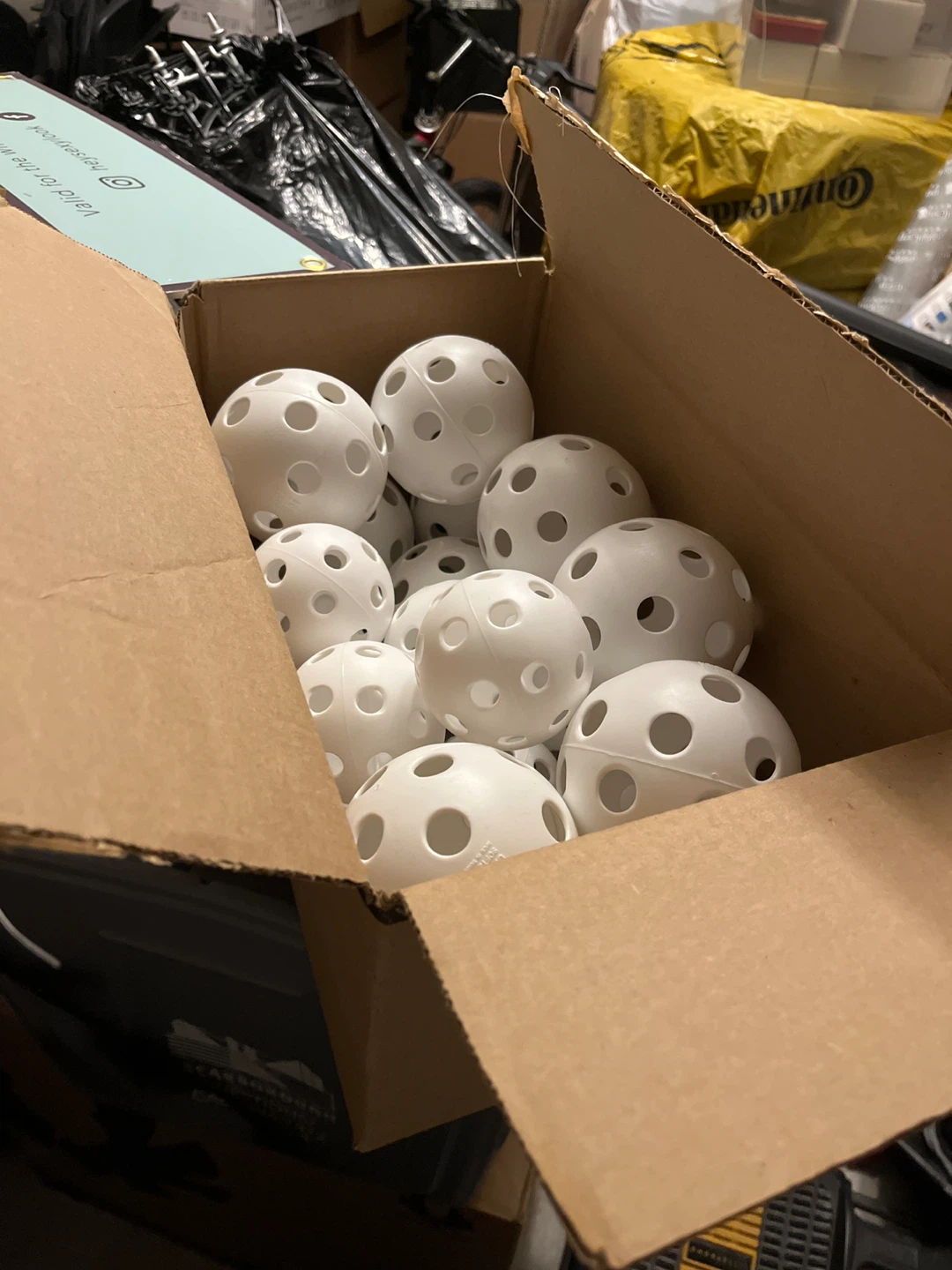 Box of White Wiffle Balls NEW (Small and Large) - photo 2